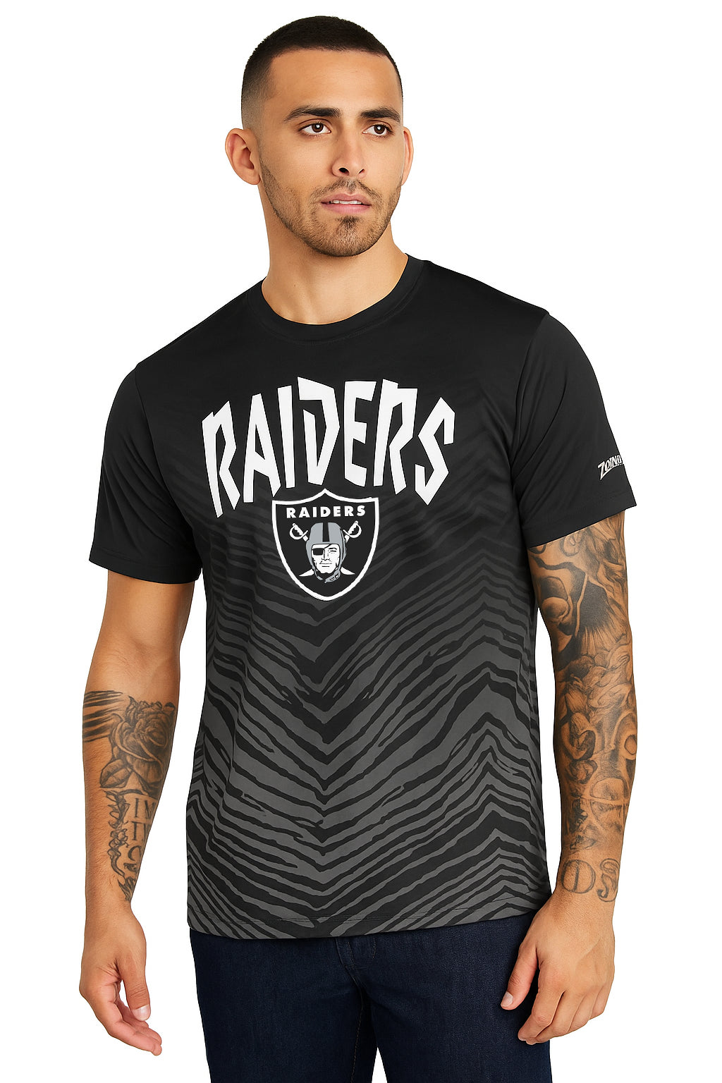 Zubaz NFL Men's Wild Card Zebra Team Color Short SleeveT Shirt, Las Vegas Raiders - Official NFL Raiders Zubaz Apparel (42 of