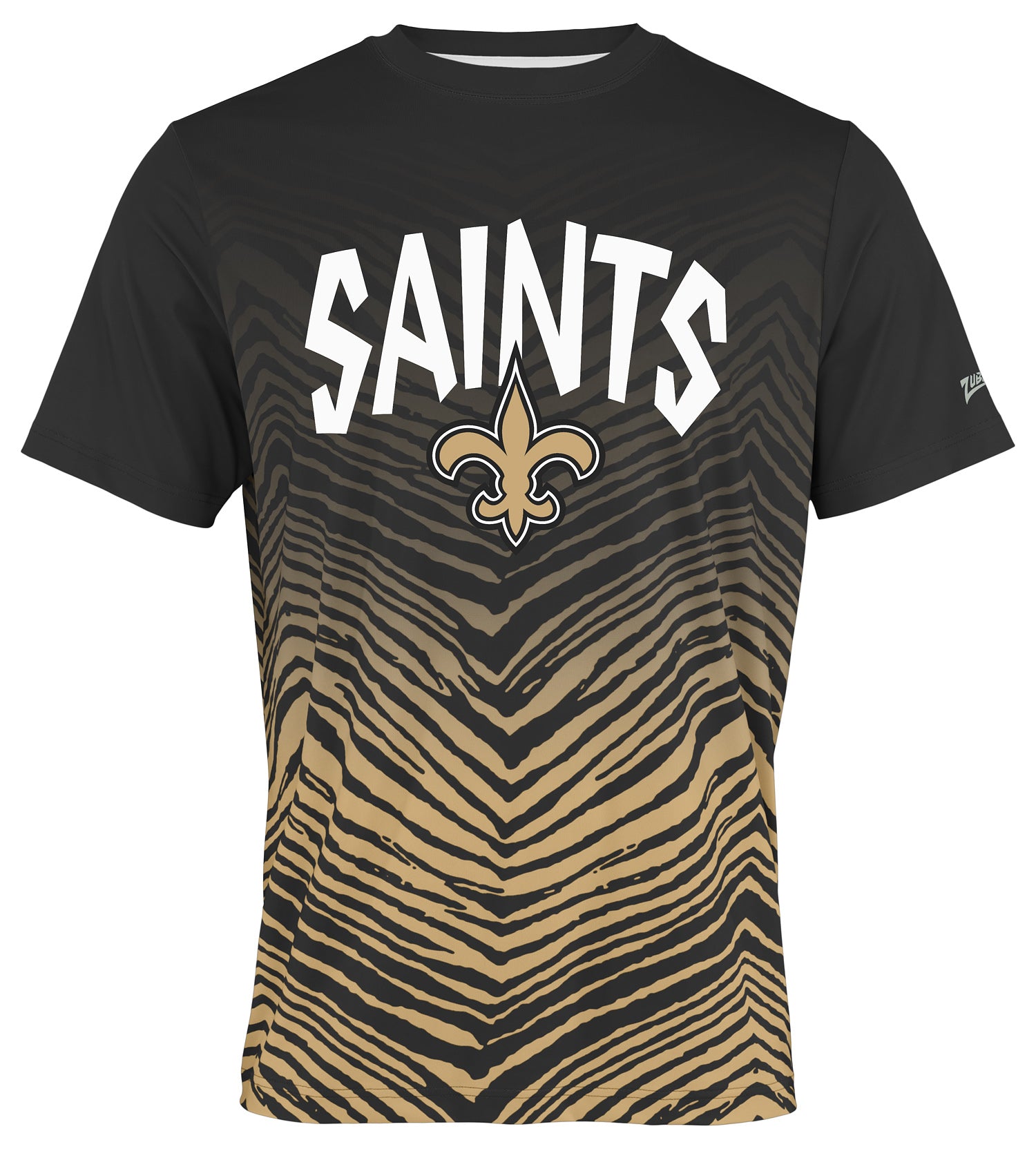 Zubaz NFL Men's Wild Card Zebra Team Color Short SleeveT Shirt, New Orleans Saints - Official NFL Saints Zubaz Apparel (36 of