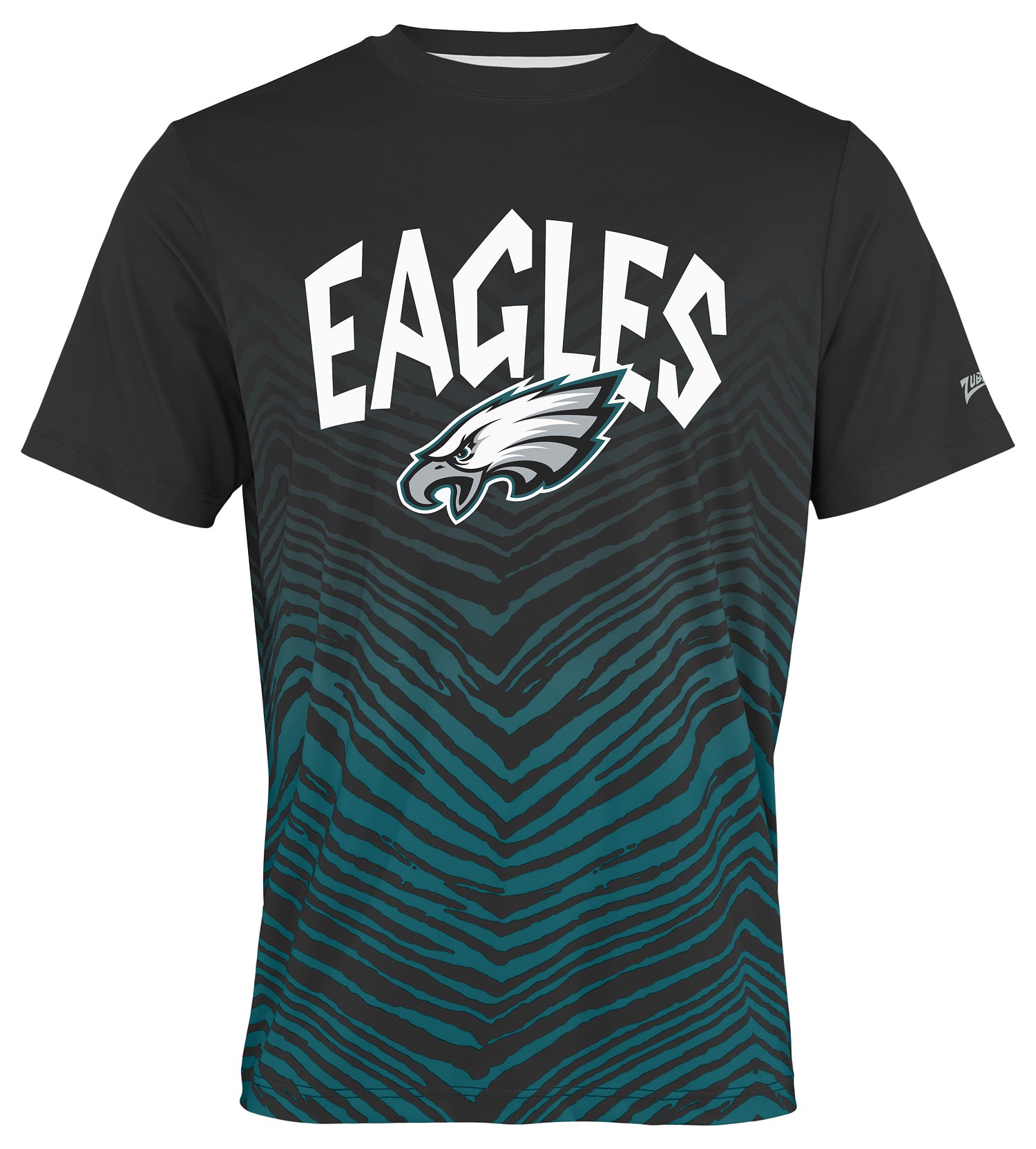 Zubaz NFL Men's Wild Card Zebra Team Color Short SleeveT Shirt, Philadelphia Eagles - Official NFL Eagles Zubaz Apparel (36 o