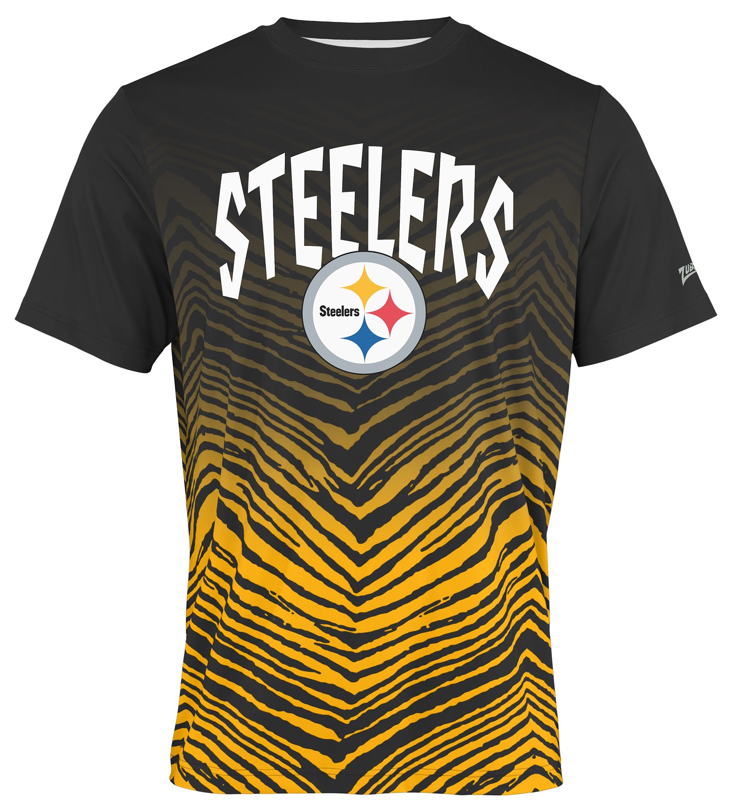 Zubaz NFL Men's Wild Card Zebra Team Color Short SleeveT Shirt, Pittsburgh ST-Steelers