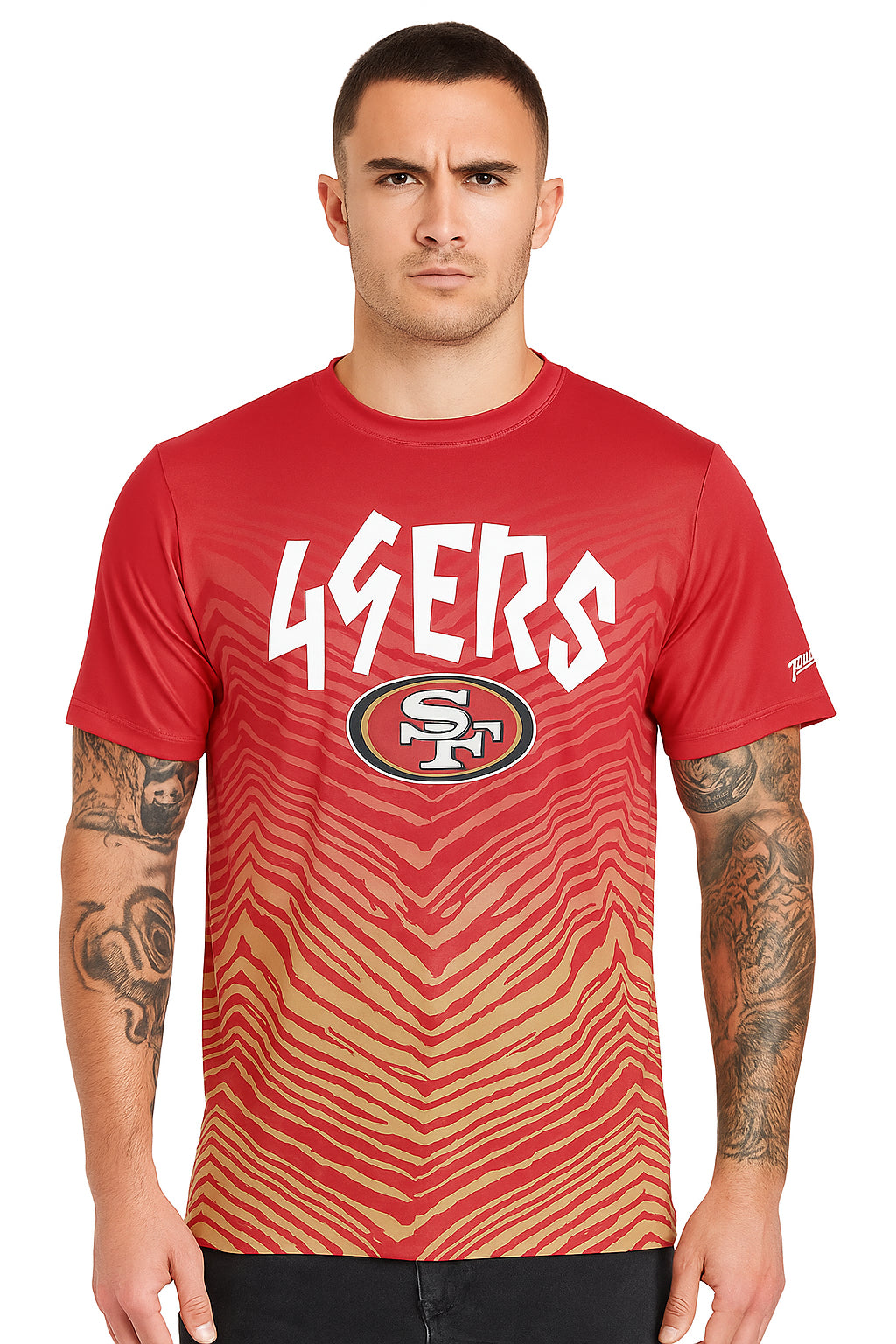 Zubaz NFL Men's Wild Card Zebra Team Color Short SleeveT Shirt, San Francisco 49ers - Official NFL 49ers Zubaz Apparel (21 of