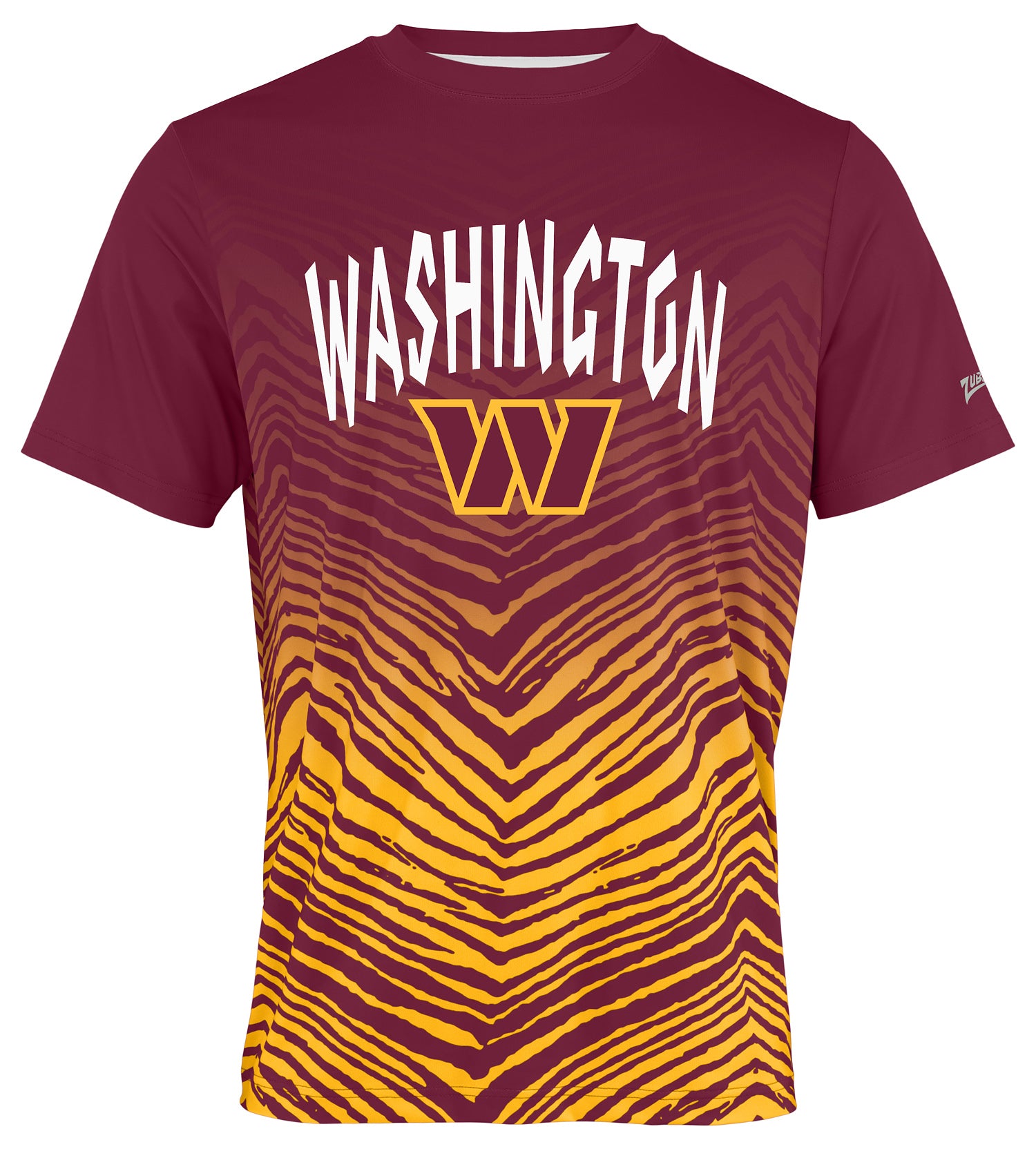 Zubaz NFL Men's Wild Card Zebra Team Color Short SleeveT Shirt, Washington Commanders