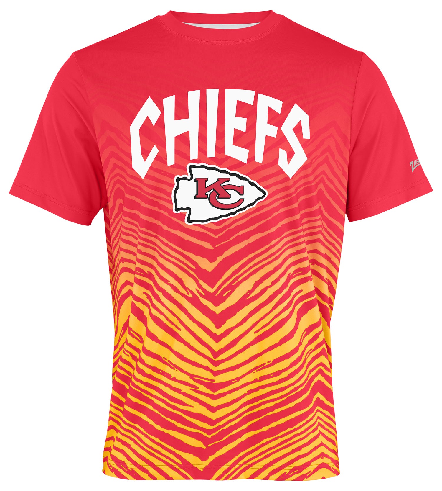 Zubaz NFL Men's Wild Card Zebra Team Color Short SleeveT Shirt, Kansas City Chiefs