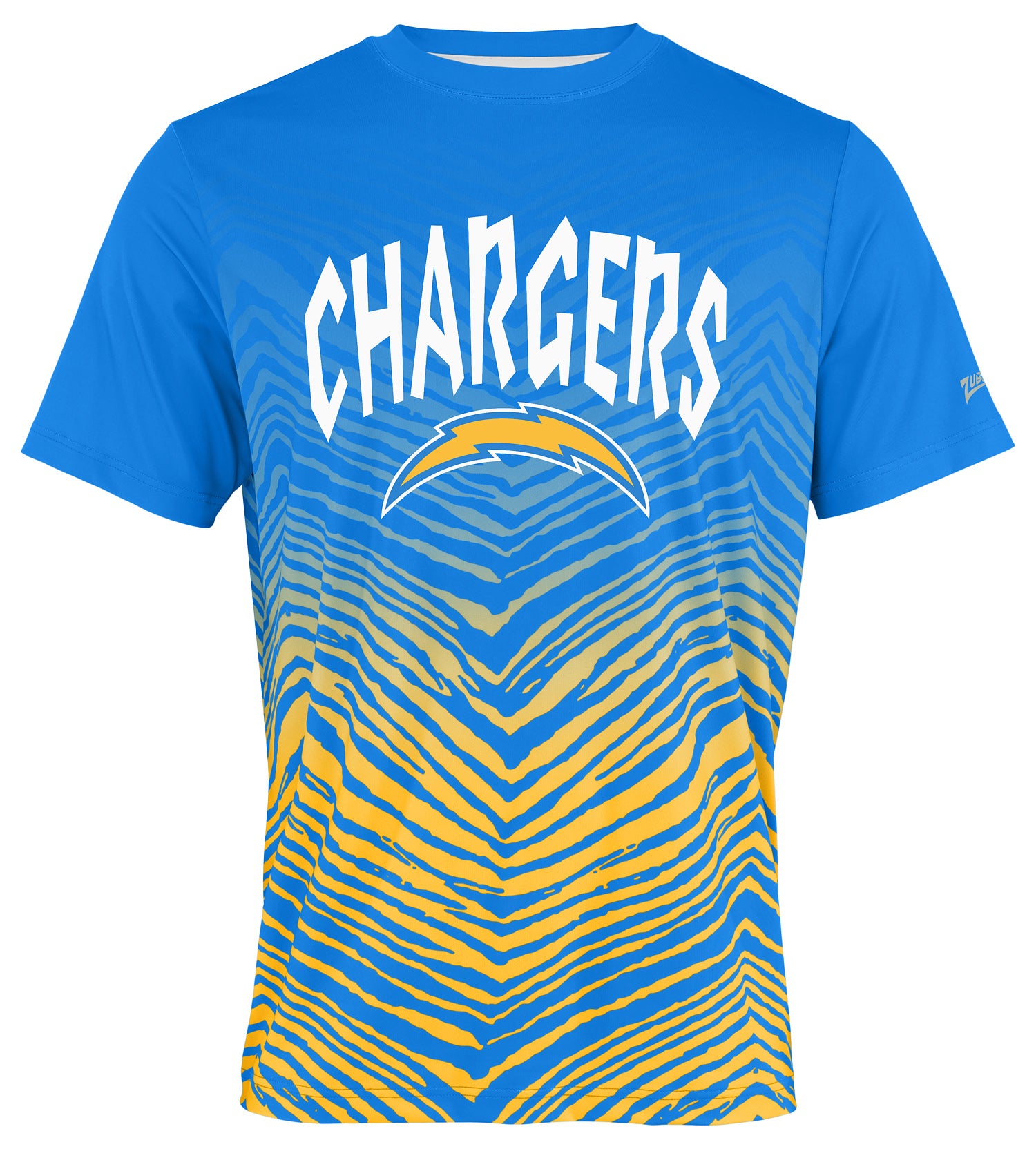 Zubaz NFL Men's Wild Card Zebra Team Color Short SleeveT Shirt, Los Angeles Chargers