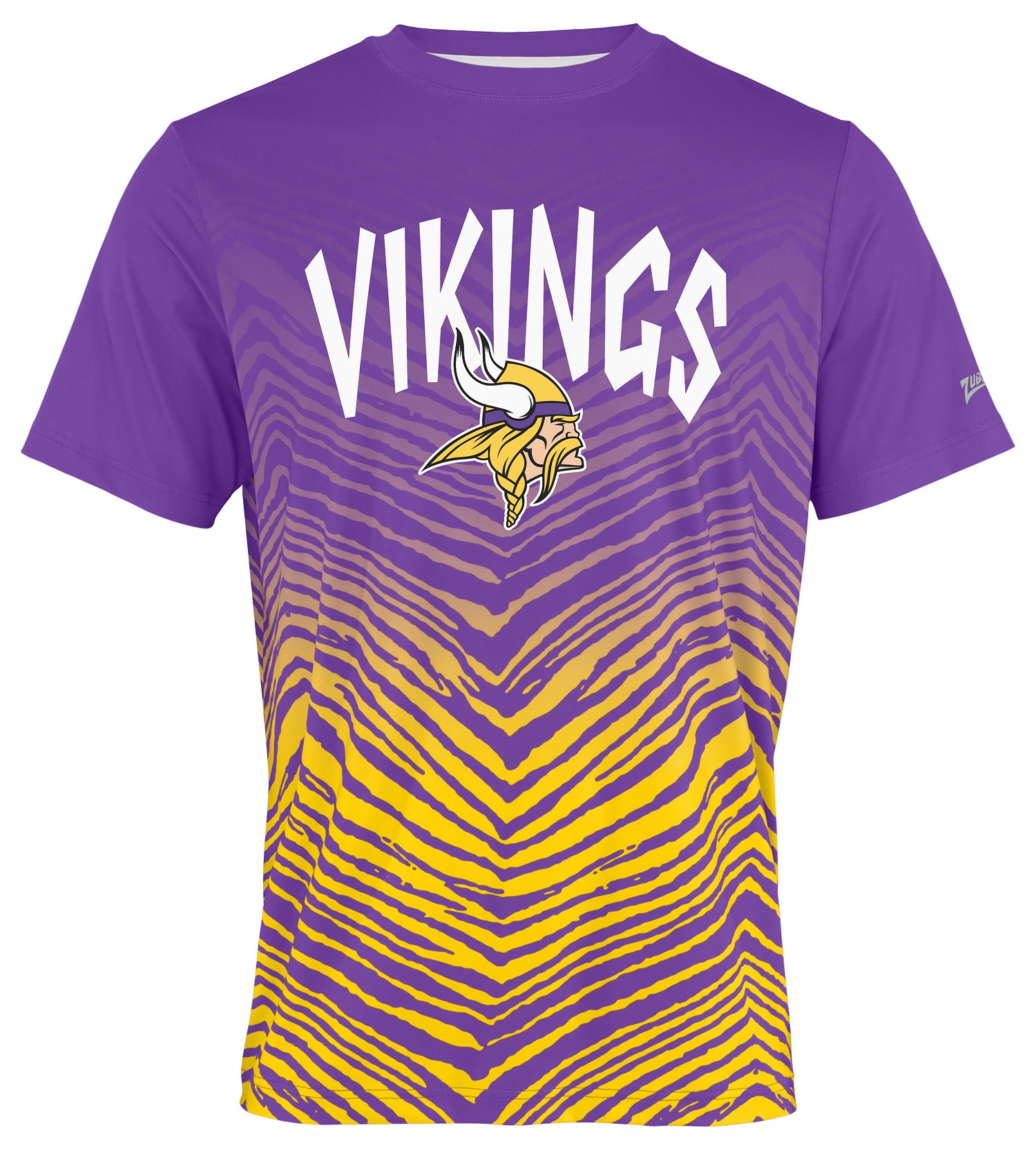 Zubaz NFL Men's Wild Card Zebra Team Color Short SleeveT Shirt, Minnesota Vikings