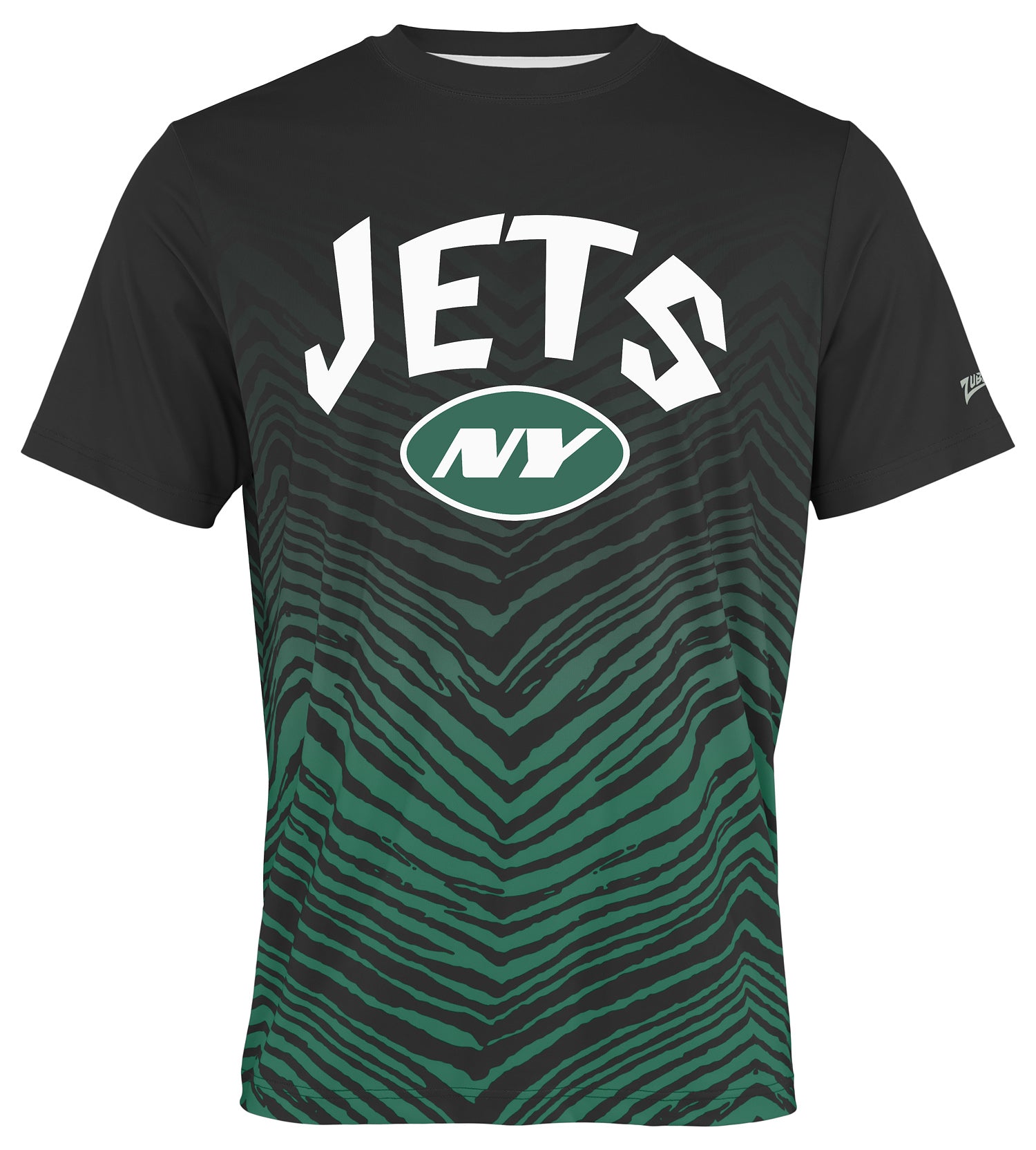 Zubaz NFL Men's Wild Card Zebra Team Color Short SleeveT Shirt, New York Jets
