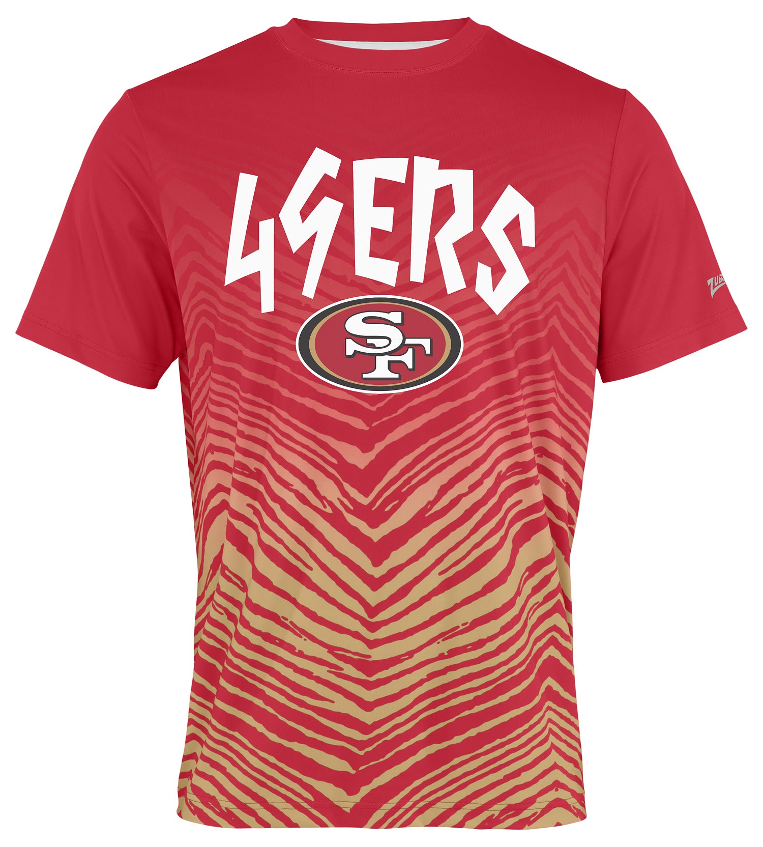 Zubaz NFL Men's Wild Card Zebra Team Color Short SleeveT Shirt, San Francisco 49ers