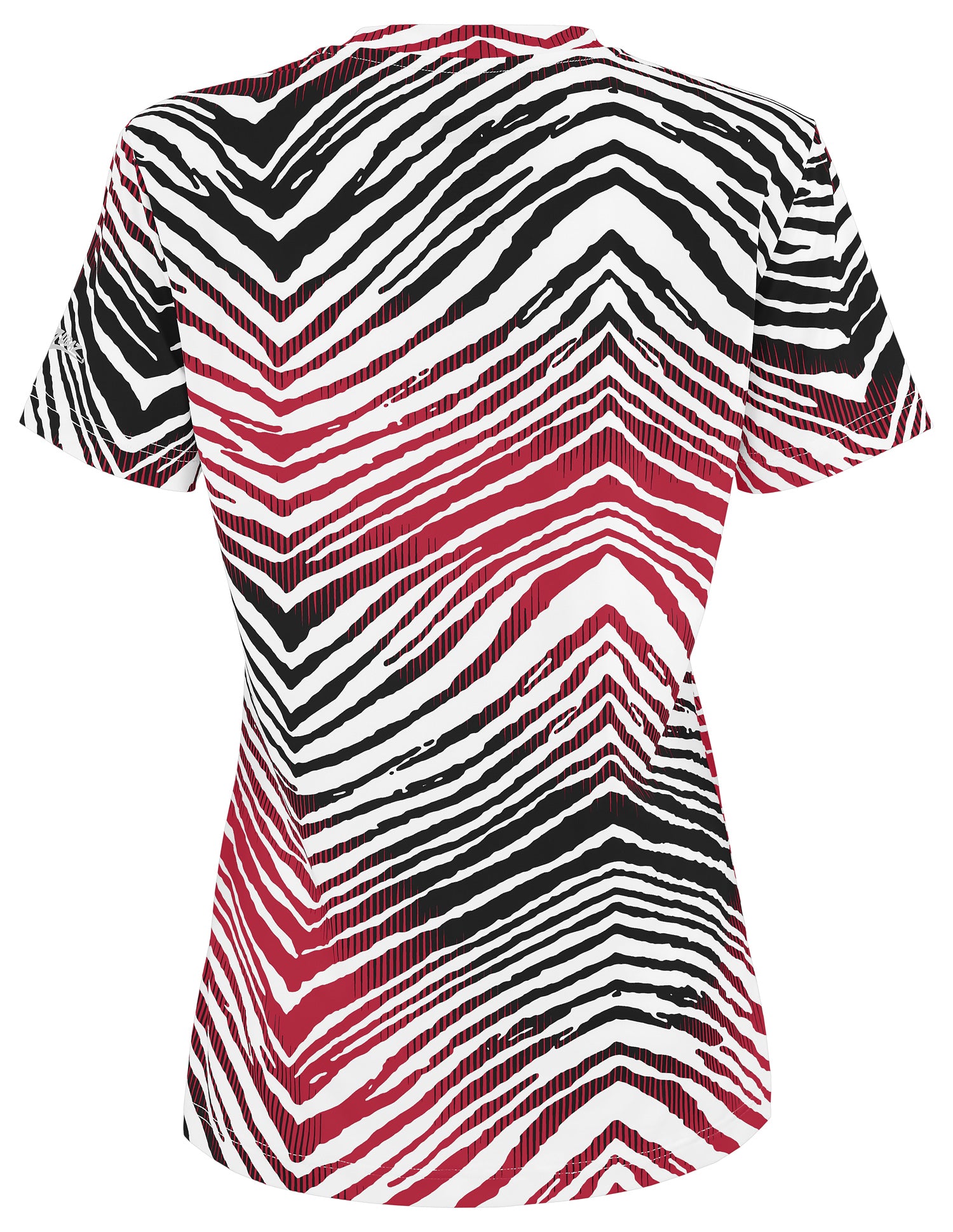 Zubaz NFL Women's Zebra 2 Team Color Circle Logo Short Sleeve T-Shirt, Arizona Cardinals