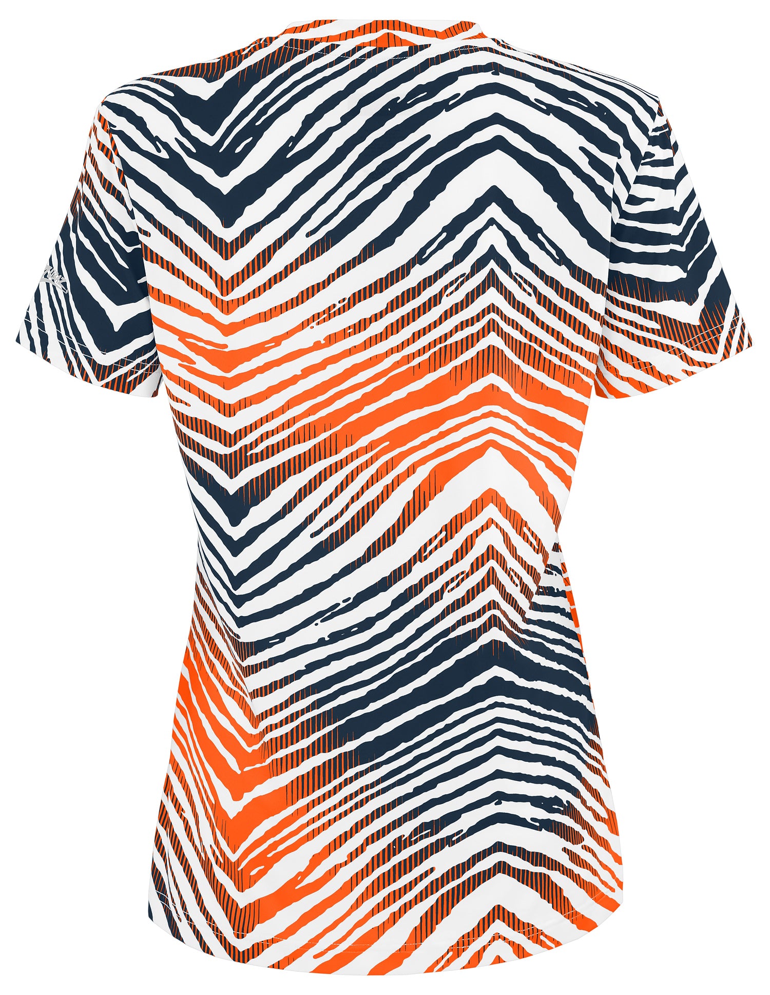 Zubaz NFL Women's Zebra 2 Team Color Circle Logo Short Sleeve T-Shirt, Denver Broncos
