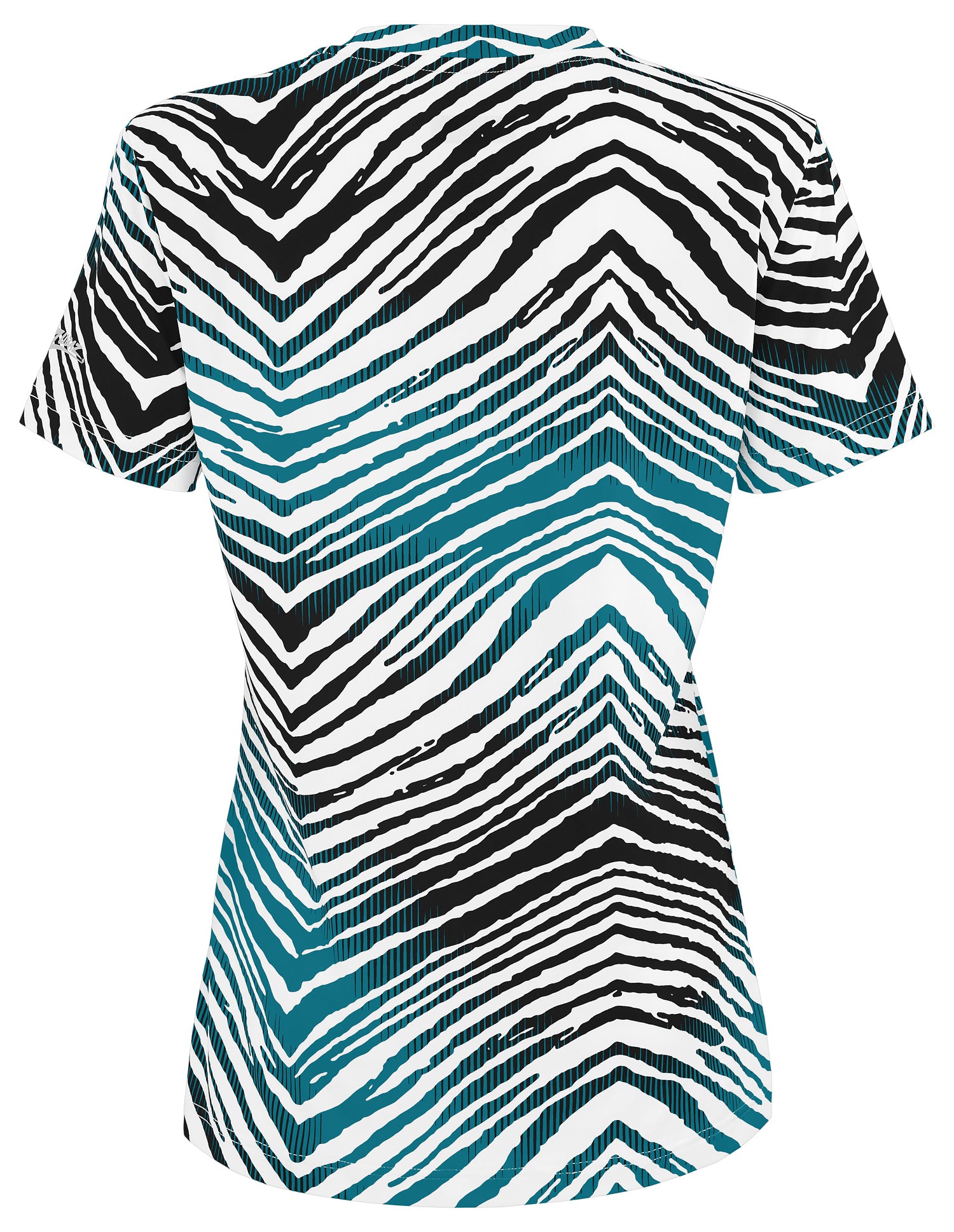 Zubaz NFL Women's Zebra 2 Team Color Circle Logo Short Sleeve T-Shirt, Jacksonville Jaguars - Official NFL Jaguars Zubaz Appa