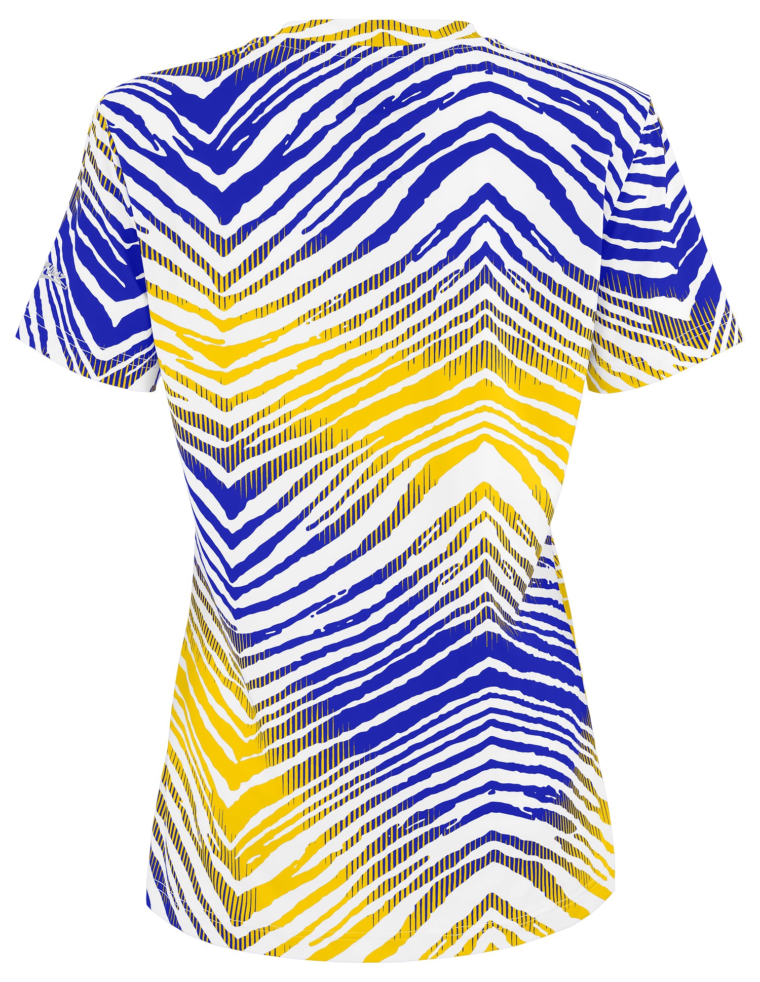 Zubaz NFL Women's Zebra 2 Team Color Circle Logo Short Sleeve T-Shirt, Los Angeles Rams