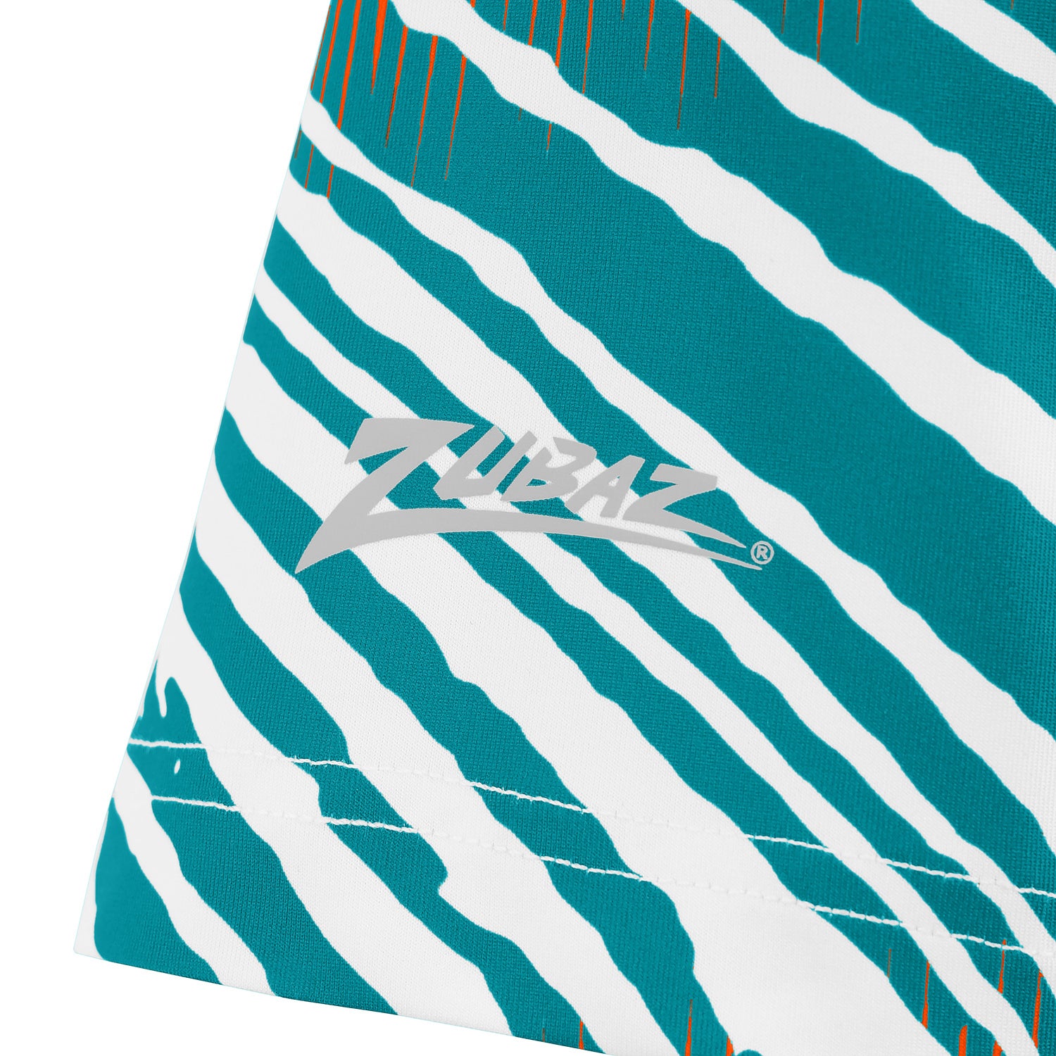 Zubaz NFL Women's Zebra 2 Team Color Circle Logo Short Sleeve T-Shirt, Miami Dolphins