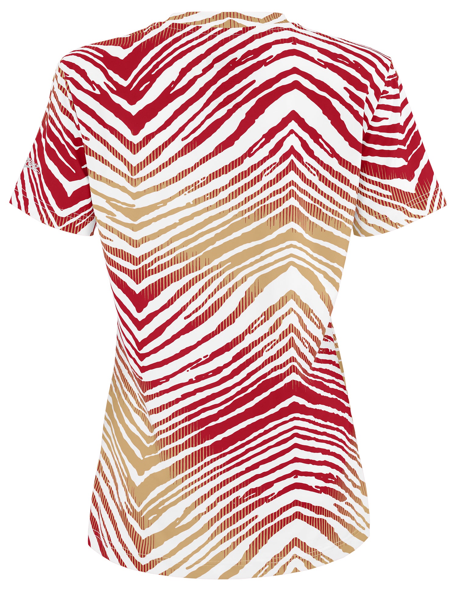 Zubaz NFL Women's Zebra 2 Team Color Circle Logo Short Sleeve T-Shirt, San Francisco 49ers