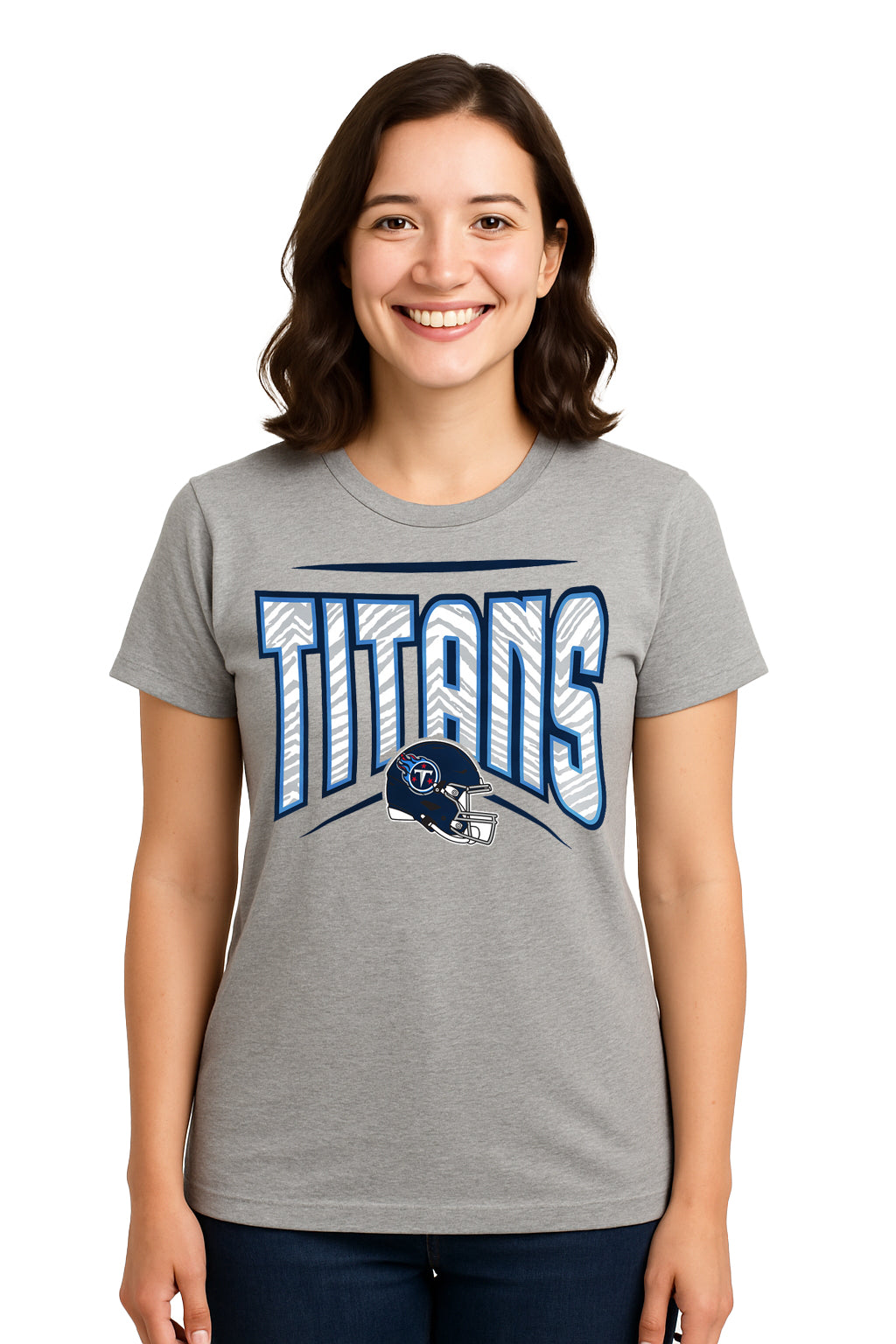 Zubaz NFL Women's Quarterback Heather Gray Color Short Sleeve T-Shirt,