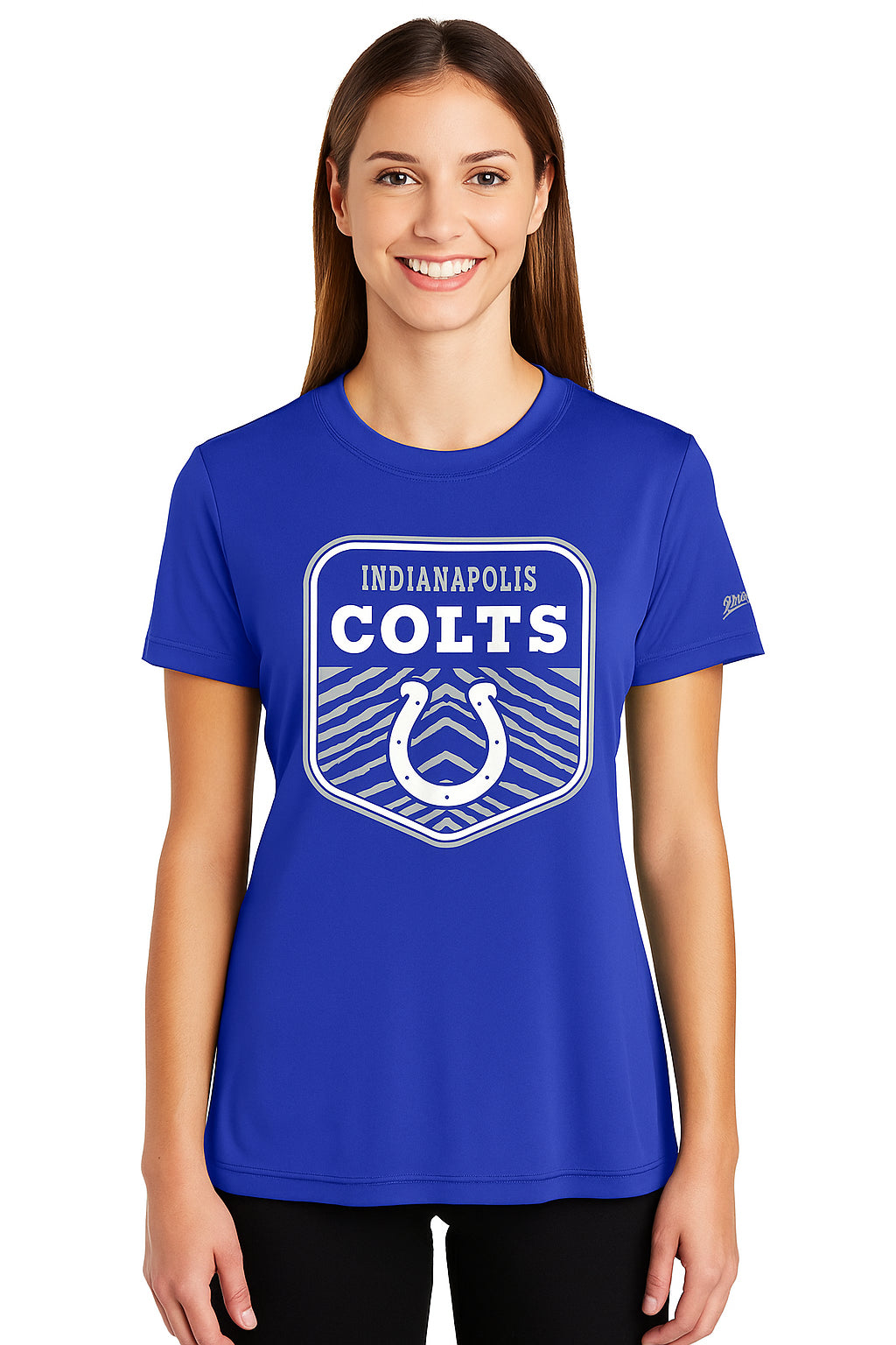 Zubaz NFL Women's Kicker Team Color Short Sleeve T-Shirt, Indianapolis Colts