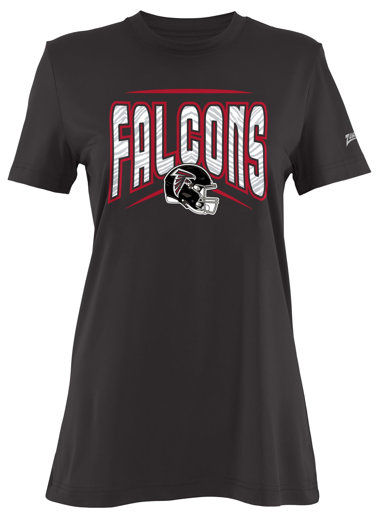 Zubaz NFL Women's Quarterback Team Color Short Sleeve T-Shirt, Atlanta Falcons