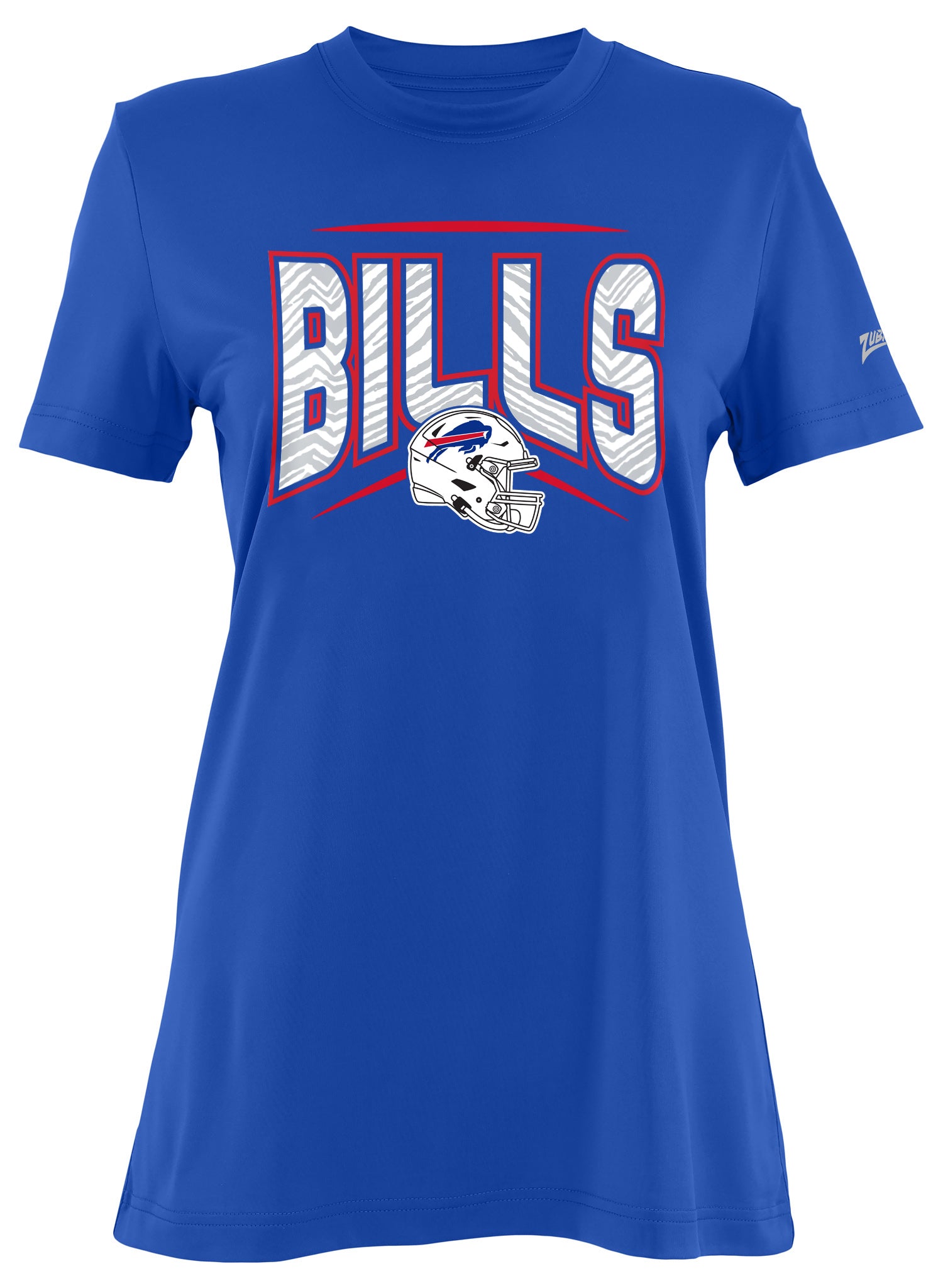 Zubaz NFL Women's Quarterback Team Color Short Sleeve T-Shirt, Buffalo Bills - Official NFL Bills Zubaz Apparel (1 of 3)