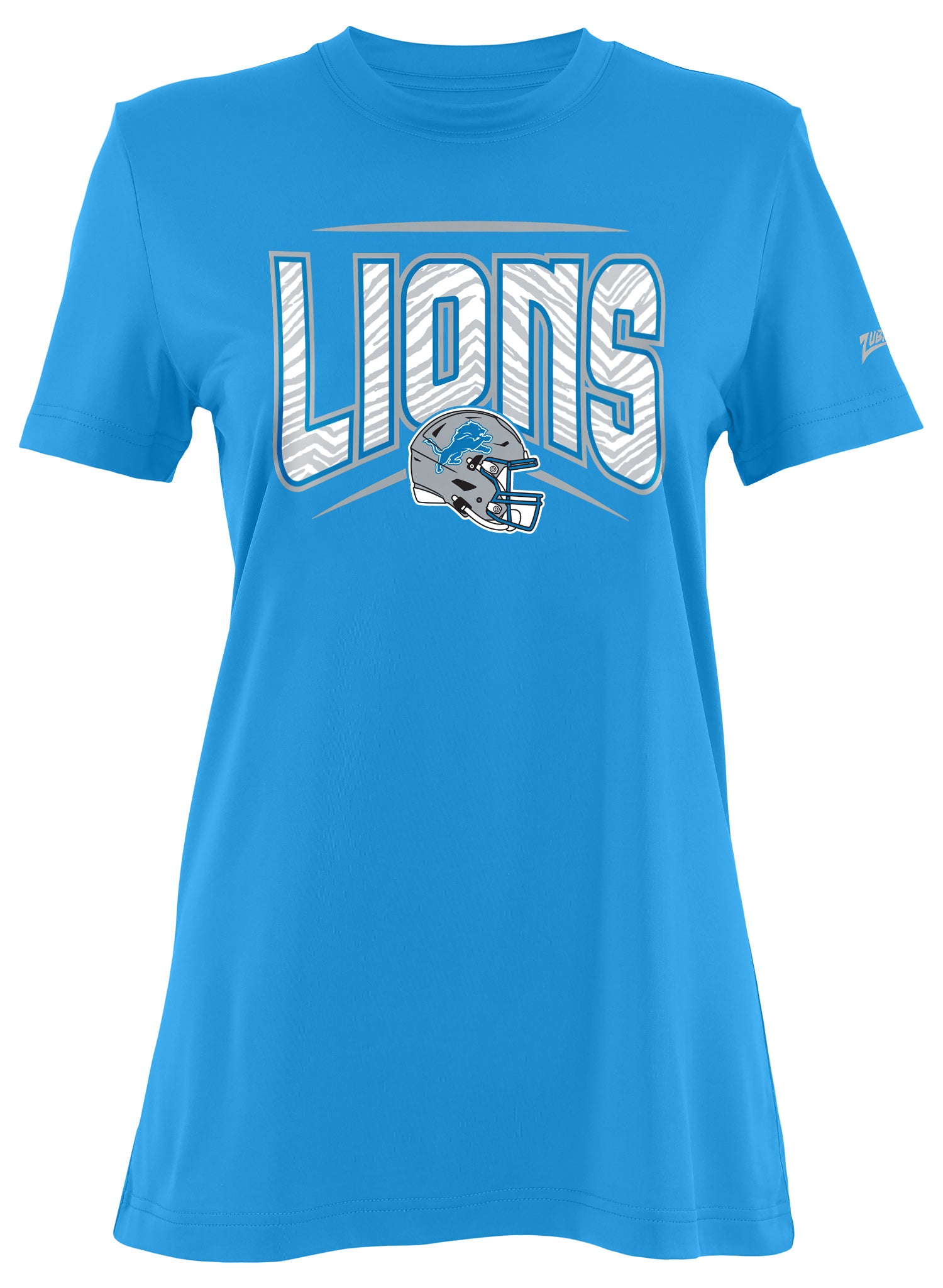 Zubaz NFL Women's Quarterback Team Color Short Sleeve T-Shirt, Detroit Lions - Official NFL Lions Zubaz Apparel (1 of 3)