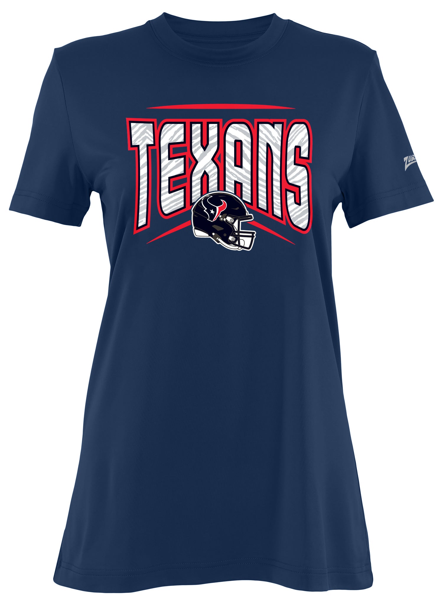 Zubaz NFL Women's Quarterback Team Color Short Sleeve T-Shirt, Houston Texans