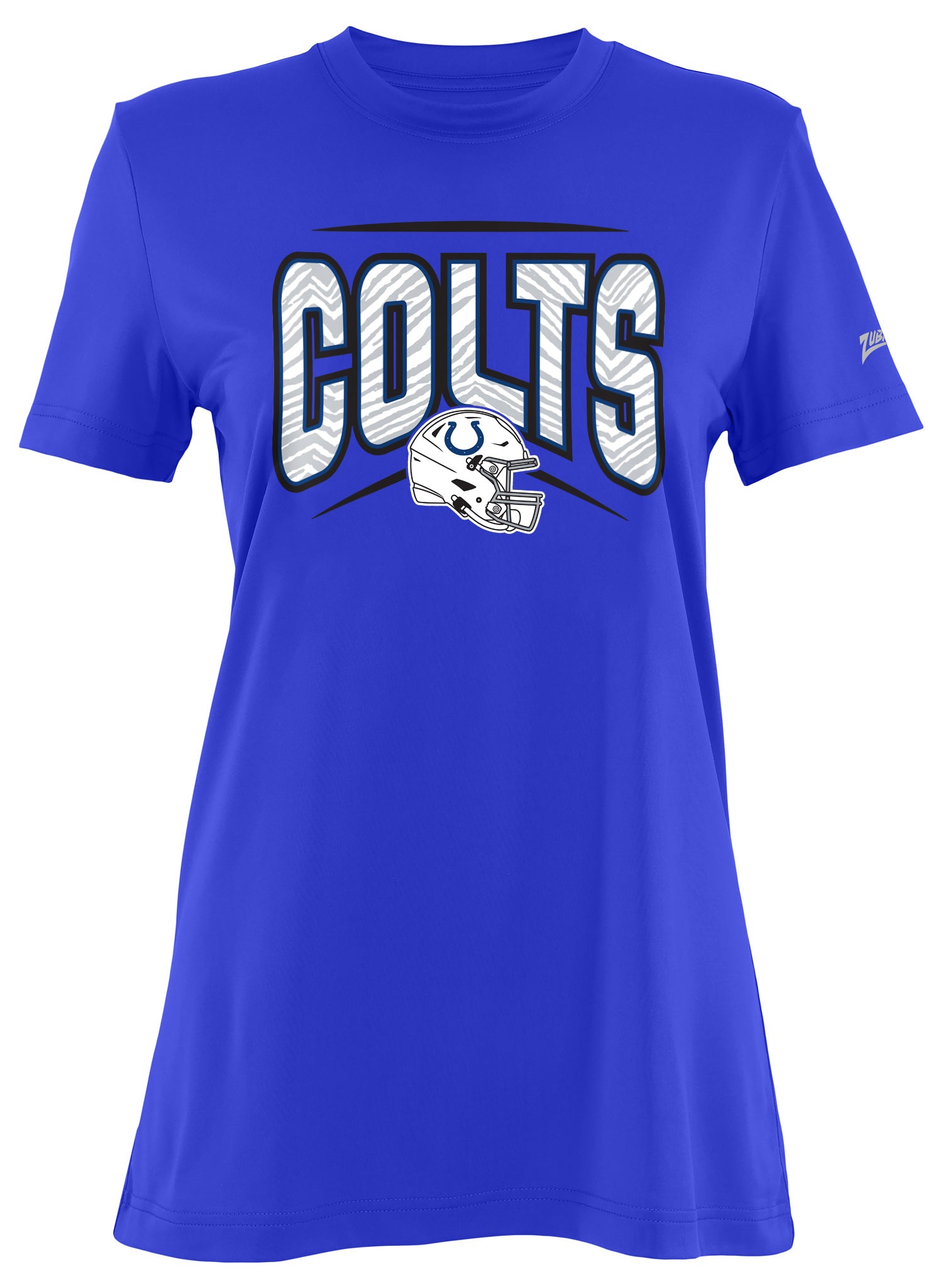 Zubaz NFL Women's Quarterback Team Color Short Sleeve T-Shirt, Indianapolis Colts