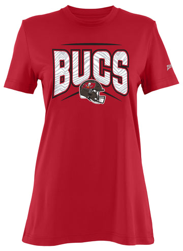 Zubaz NFL Women's Quarterback Team Color Short Sleeve T-Shirt, Tampa Bay Buccaneers