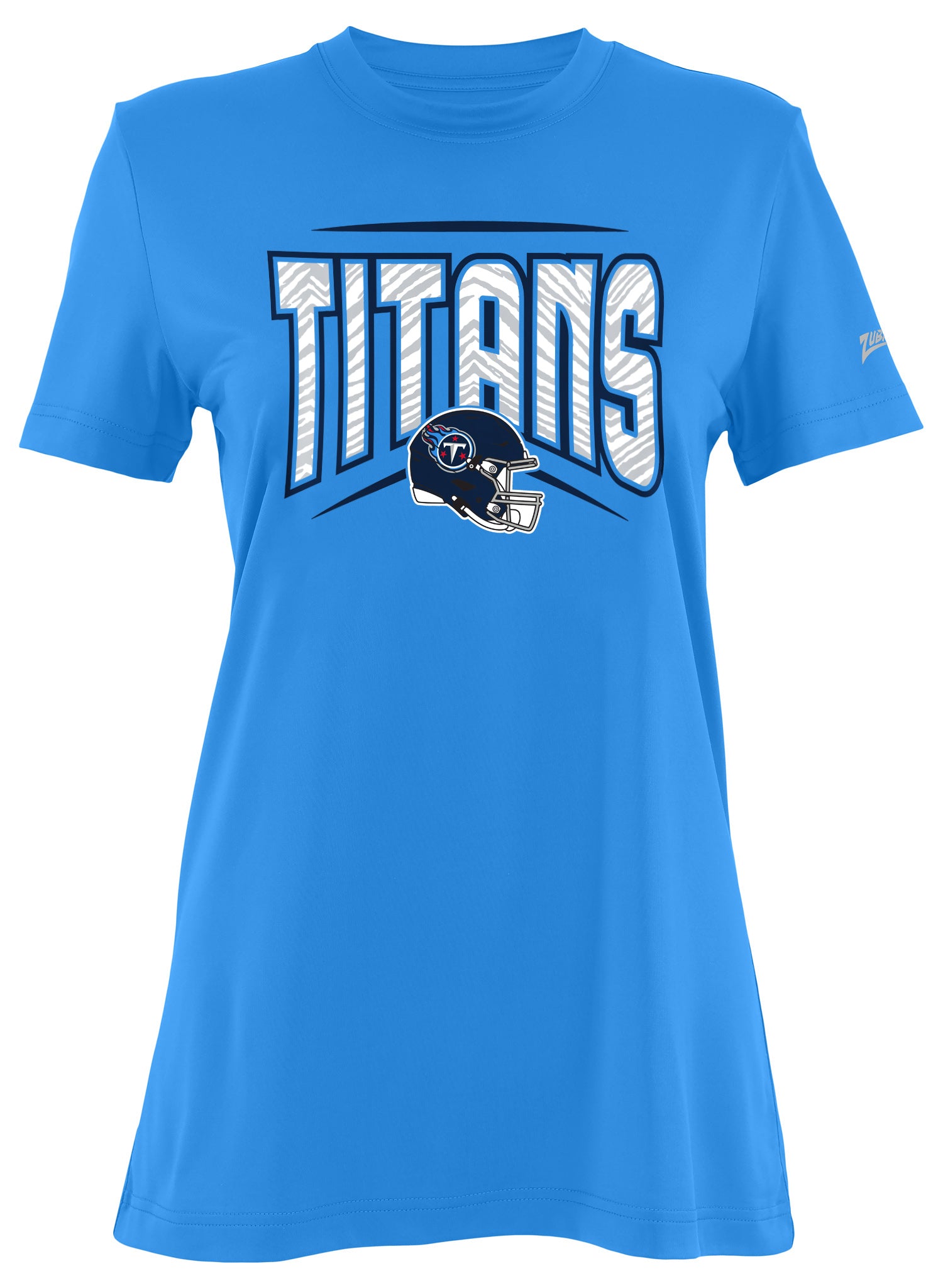 Zubaz NFL Women's Quarterback Team Color Short Sleeve T-Shirt, Tennessee Titans