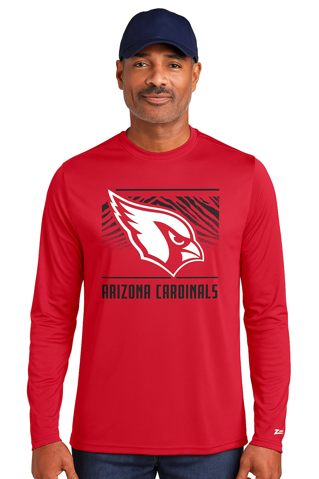 Zubaz NFL Men's Team Color Tunnel Long Sleeve T-Shirt, Arizona Cardinals