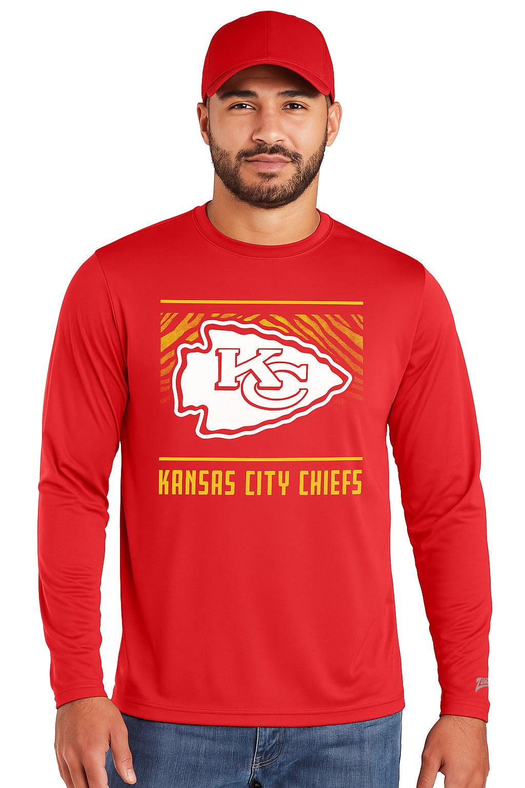 Zubaz NFL Men's Team Color Tunnel Long Sleeve T-Shirt