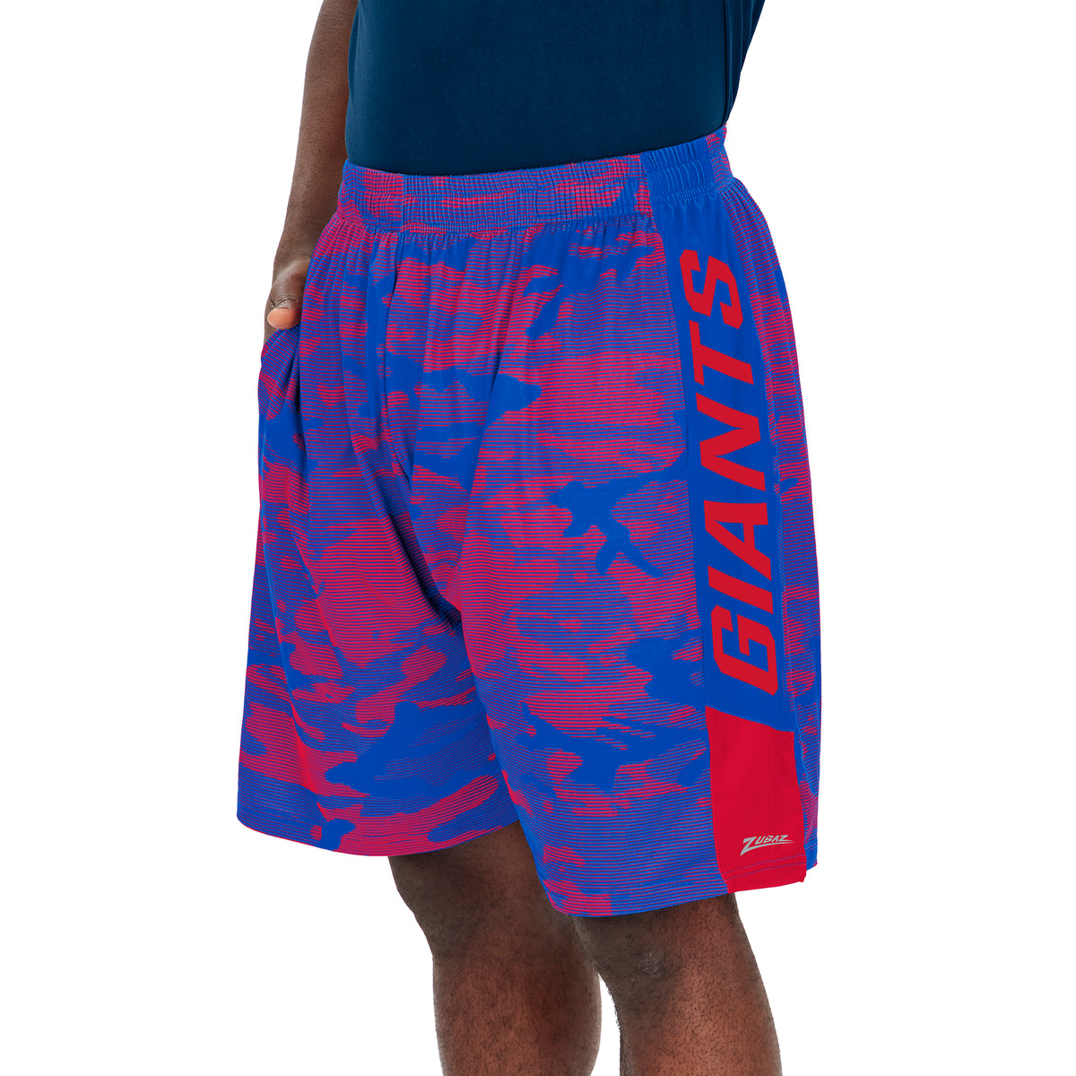 Zubaz Men's NFL New York Giants Lightweight Shorts with Camo Lines - Official NFL Giants Zubaz Apparel (1 of 2)