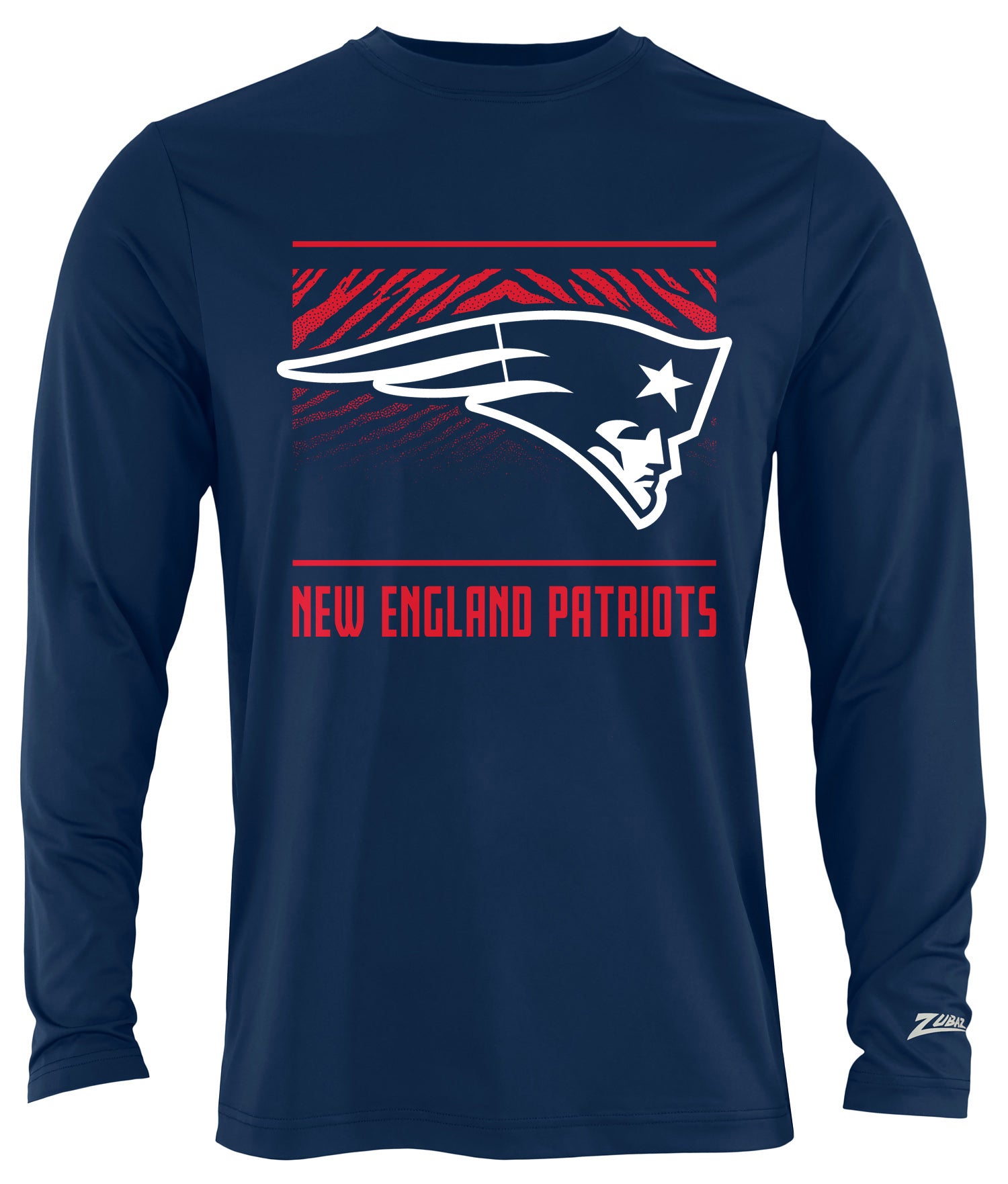 Zubaz NFL Men's Team Color Tunnel Long Sleeve T-Shirt, New England Patriots