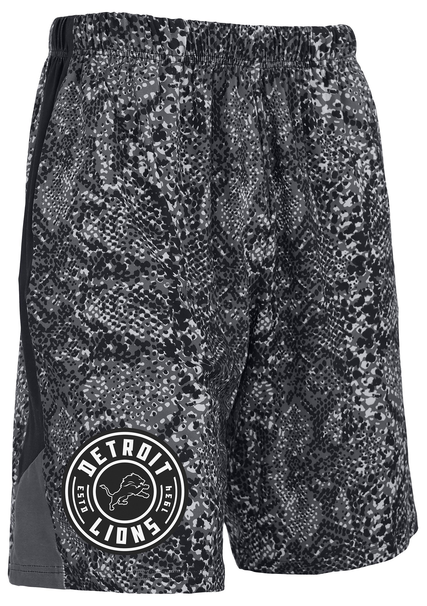 Zubaz NFL Men's 9in Tonal Post Football Shorts, Detroit Lions