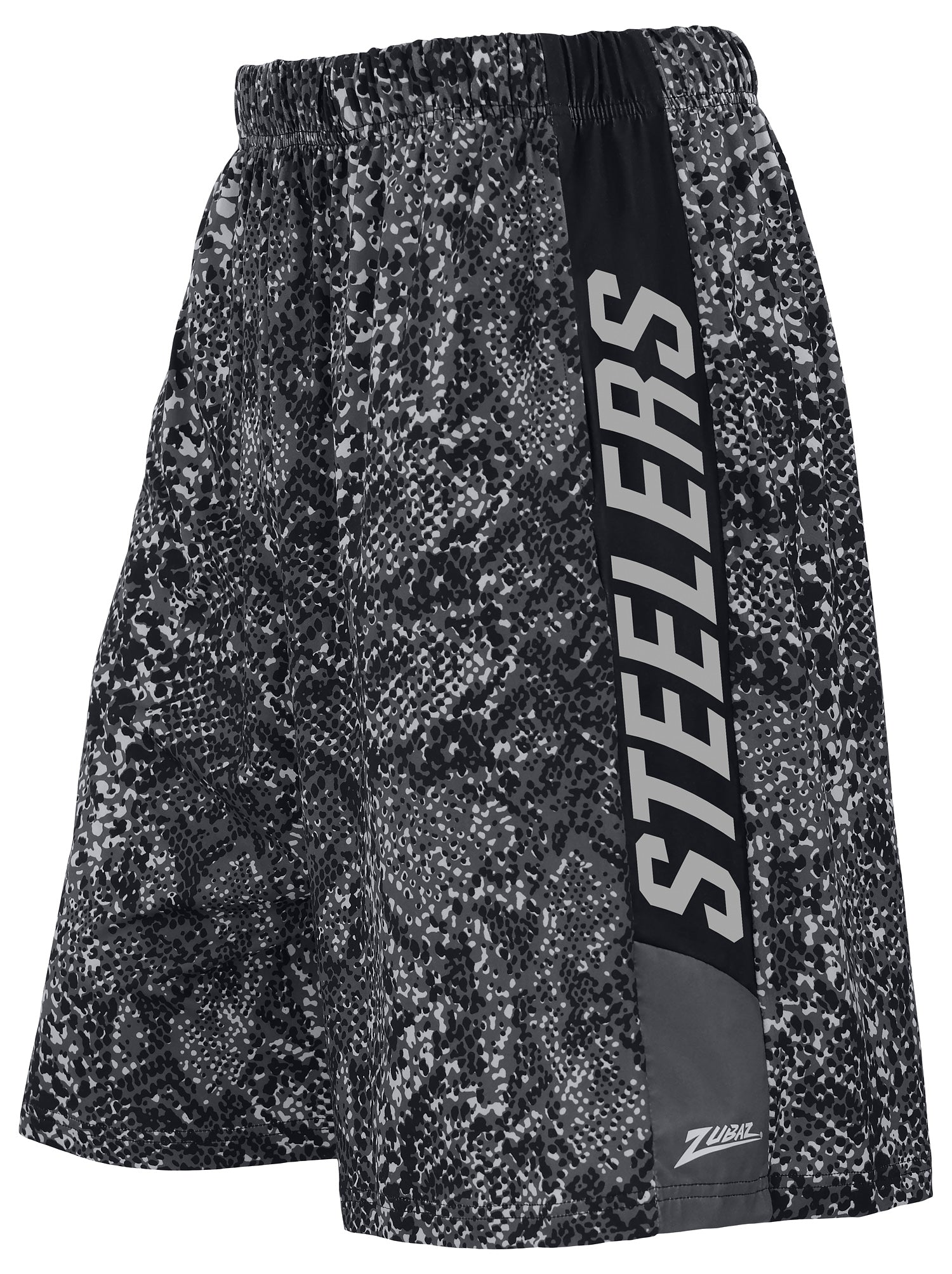 Zubaz NFL Men's 9in Tonal Post Football Shorts, Pittsburgh Steelers