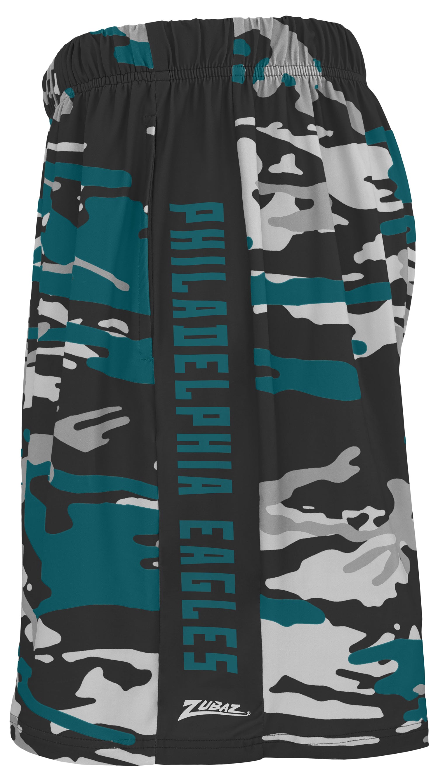 Zubaz NFL Men's 7in Alternate Camo Established Block Text Shorts, Philadelphia Eagles