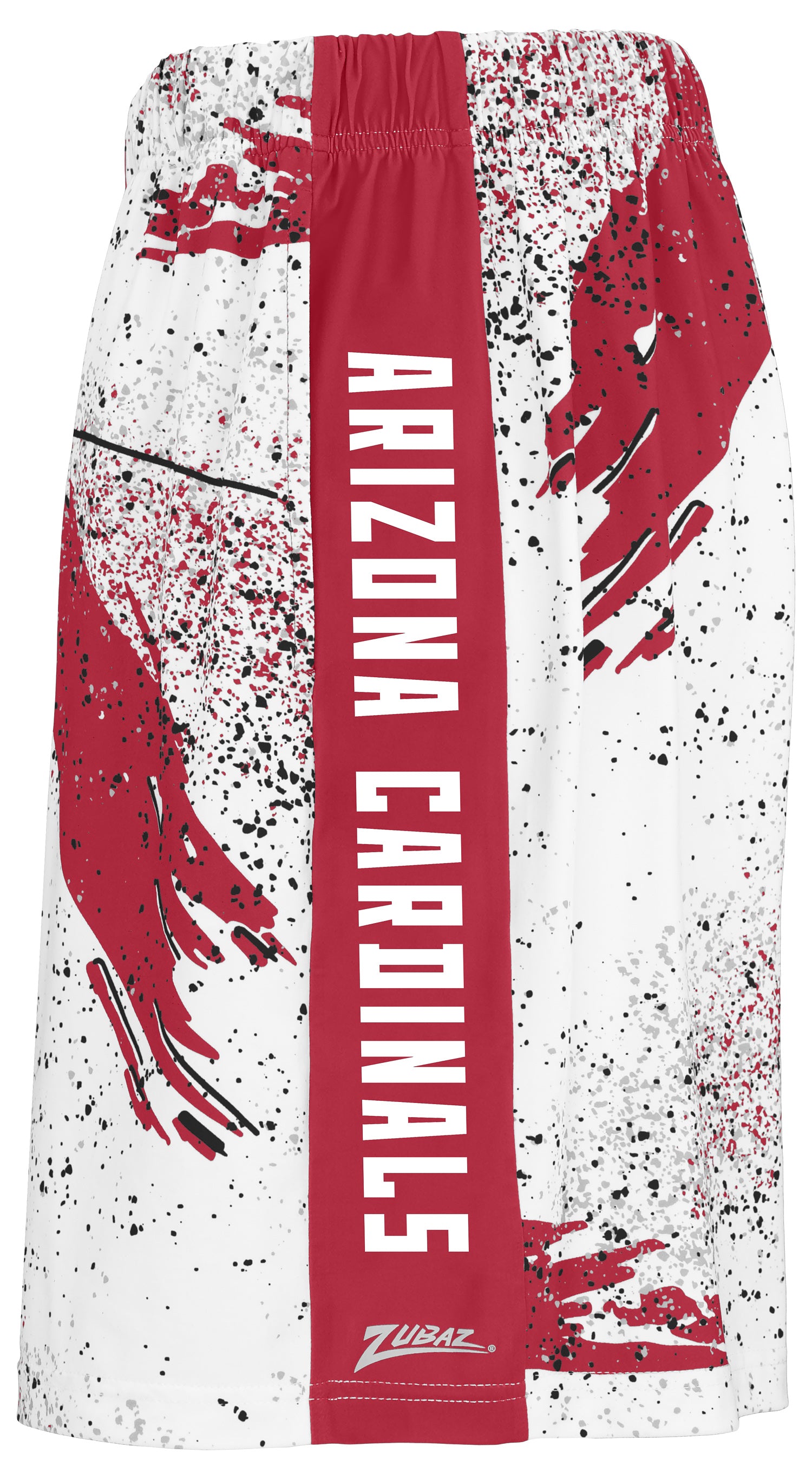 Zubaz NFL Men's 7in Confetti Overtime Block Text Shorts, Arizona Cardinals