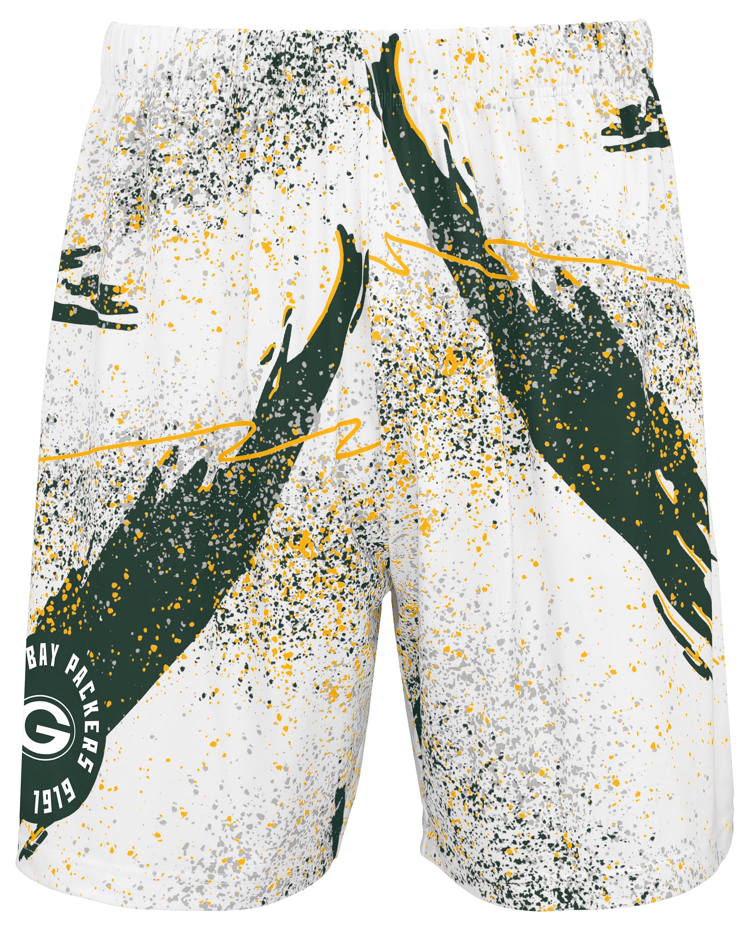 Zubaz NFL Men's 7in Confetti Overtime Block Text Shorts, Green Bay Packers - Official NFL Packers Zubaz Apparel (1 of 3)