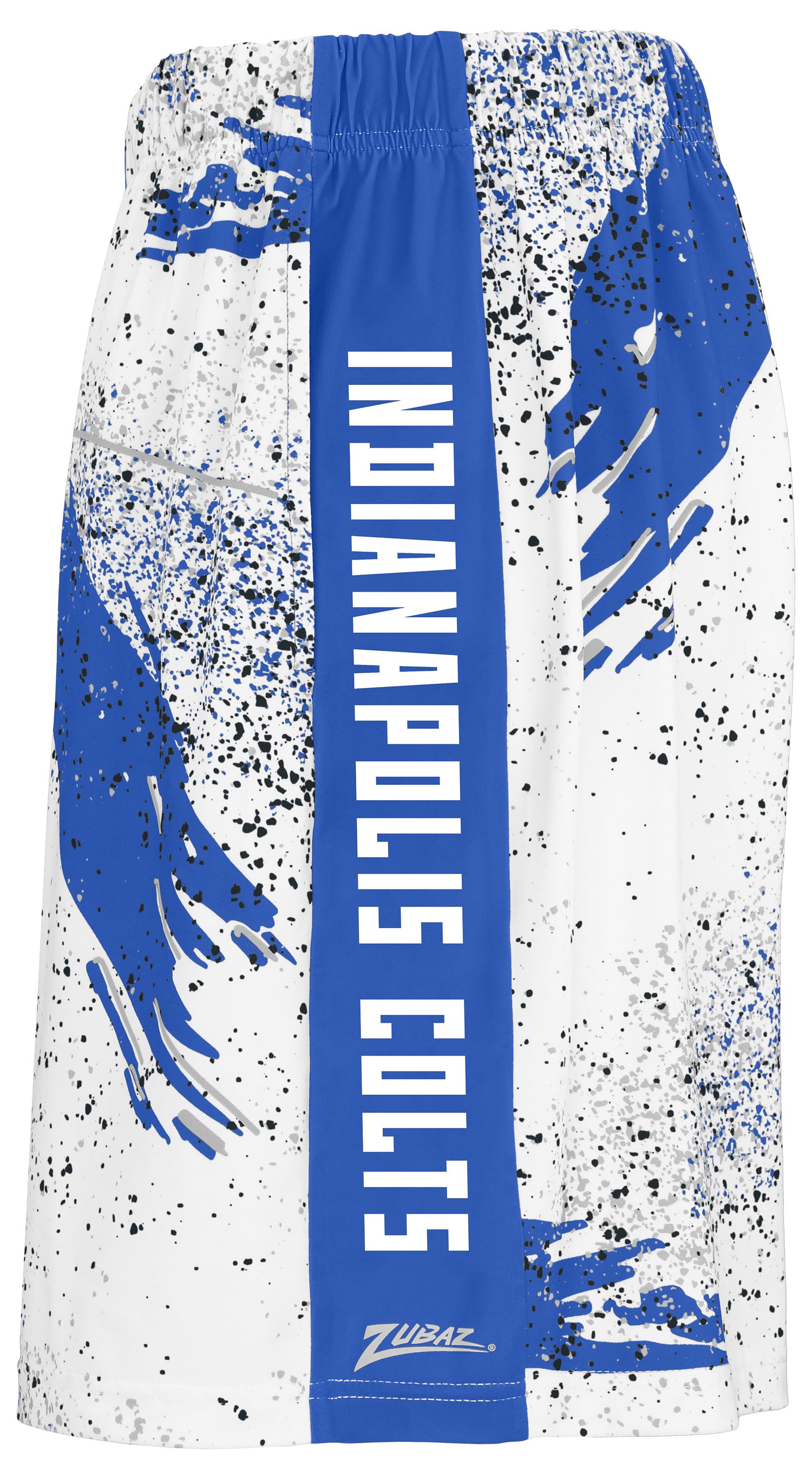 Zubaz NFL Men's 7in Confetti Overtime Block Text Shorts, Indianapolis Colts