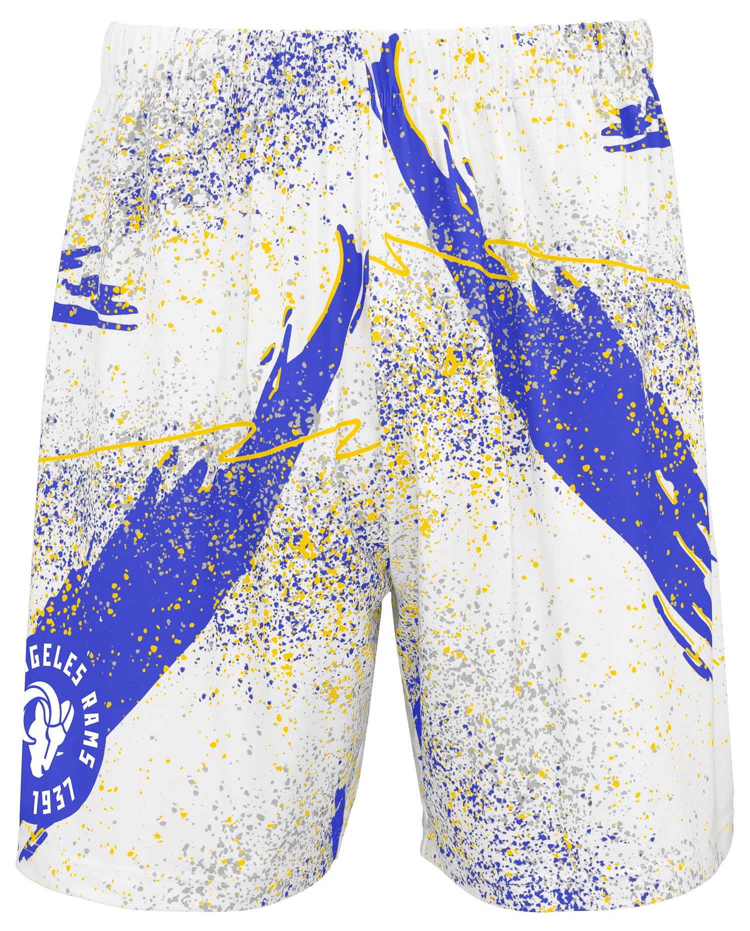 Zubaz NFL Men's 7in Confetti Overtime Block Text Shorts, Los Angeles Rams - Official NFL Rams Zubaz Apparel (1 of 3)