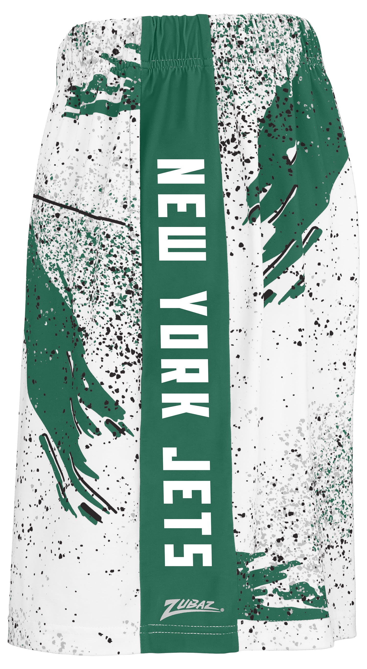 Zubaz NFL Men's 7in Confetti Overtime Block Text Shorts, New York Jets