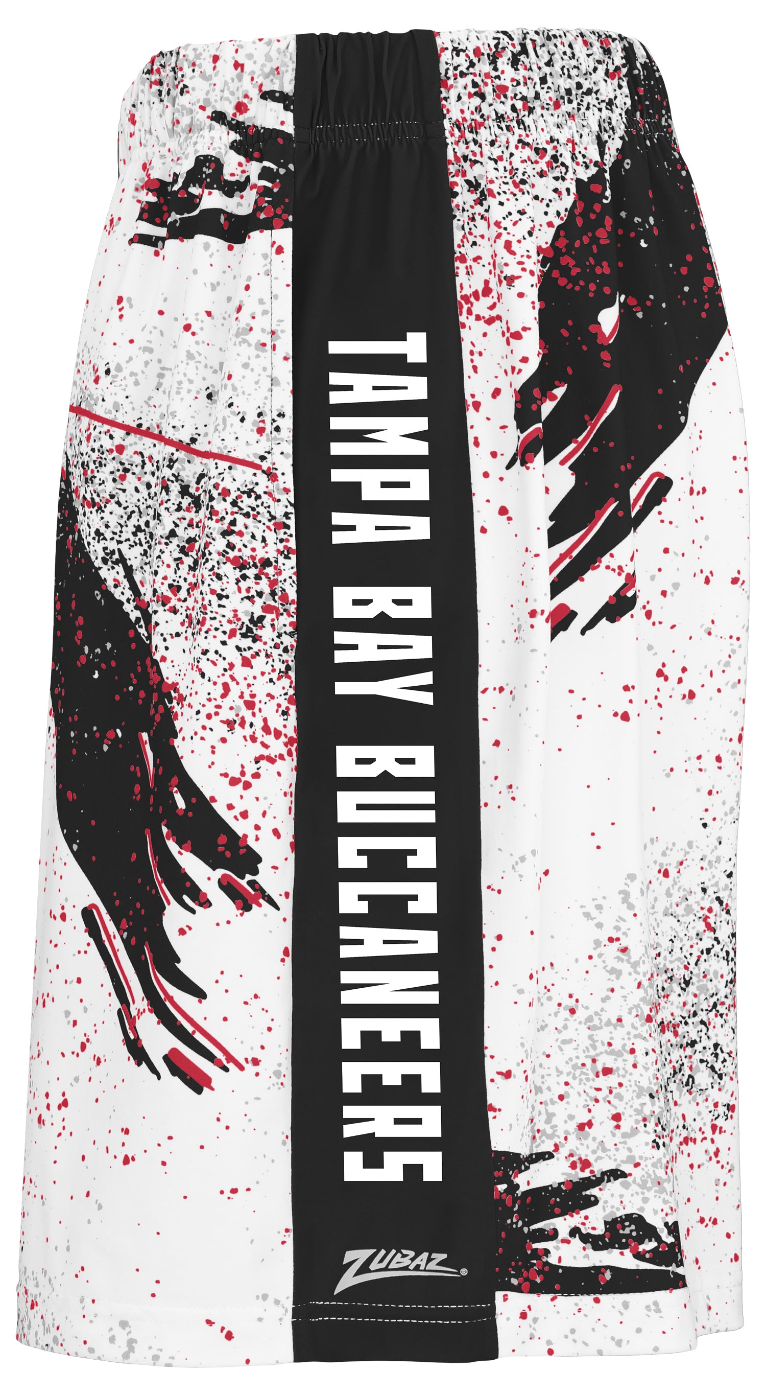 Zubaz NFL Men's 7in Confetti Overtime Block Text Shorts, Tampa Bay Buccaneers