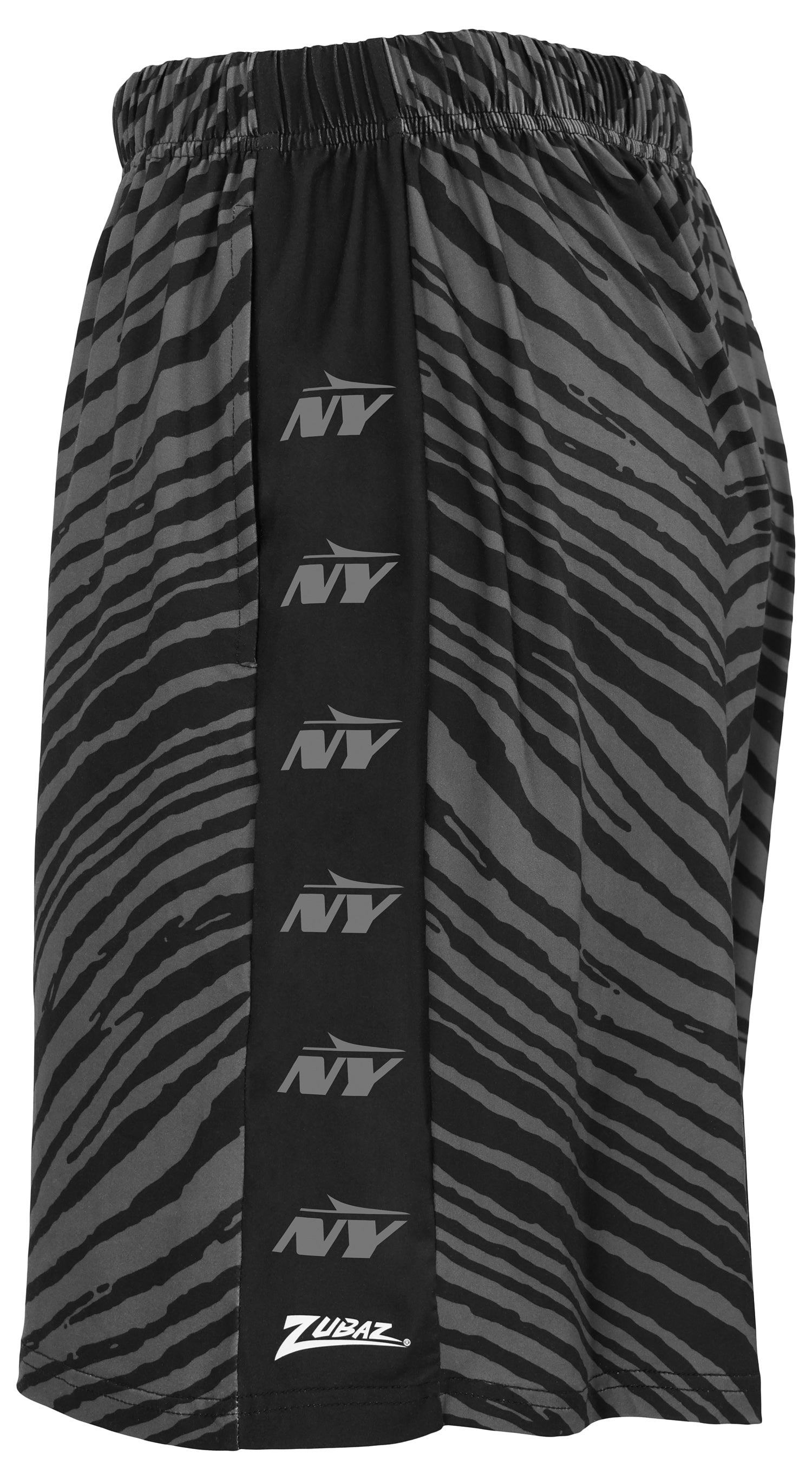Zubaz NFL Men's 7in Zebra 2 Color Tonal Wordmark Stacked Shorts, New York Jets