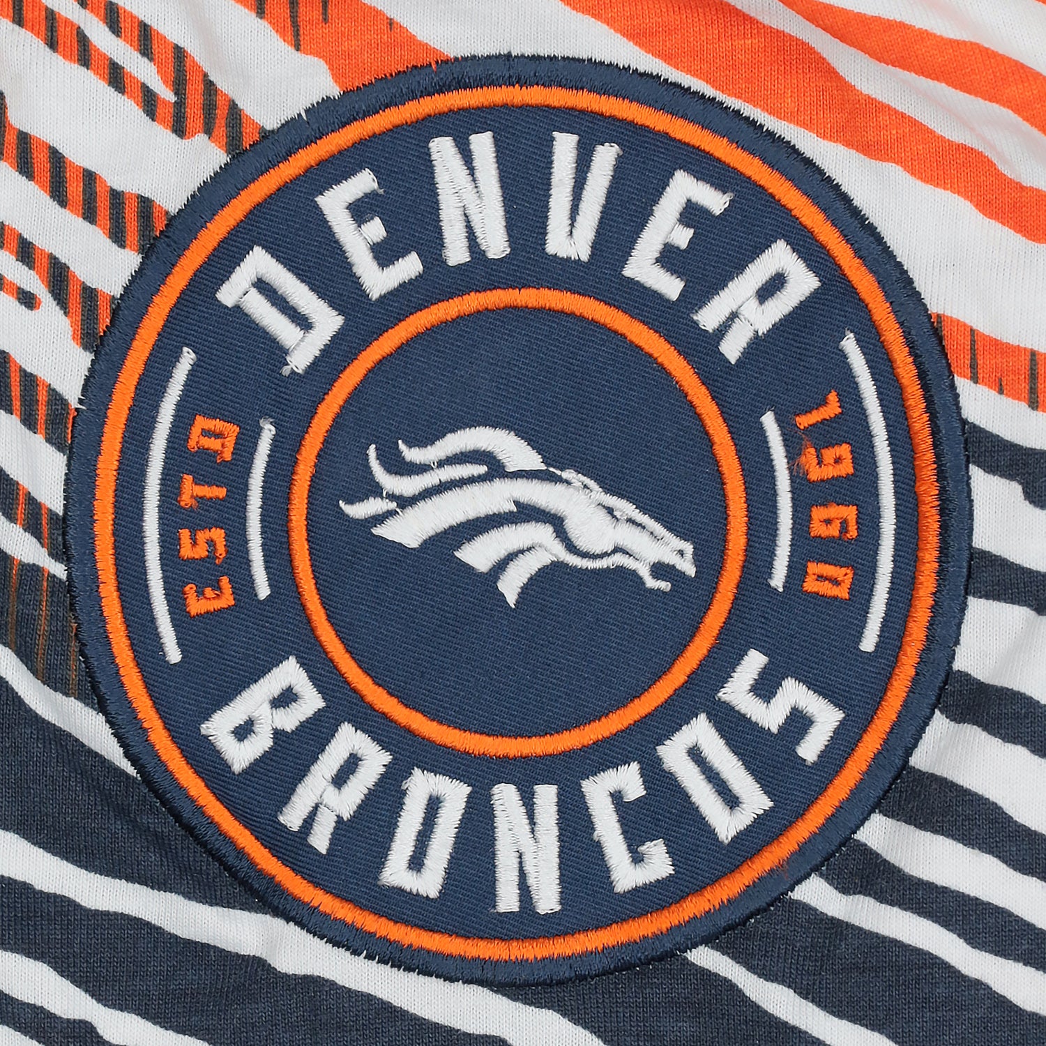 Zubaz NFL Adult Unisex Z88 Embroidered Zebra Ombre TMC Shorts, Denver Broncos