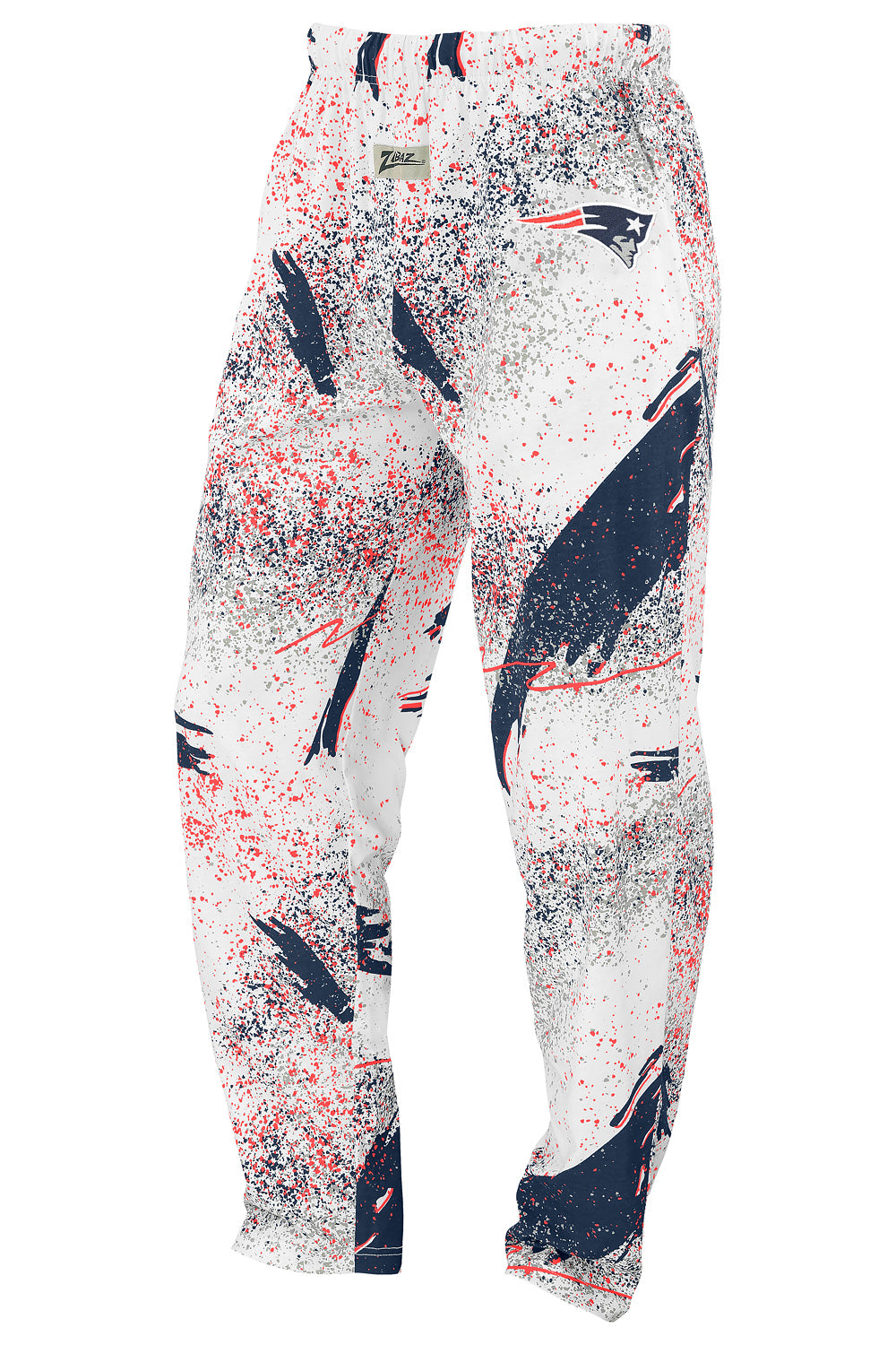 Zubaz NFL Adult Unisex Z88 Embroidered Confetti 3 Color Pants, New England Patriots