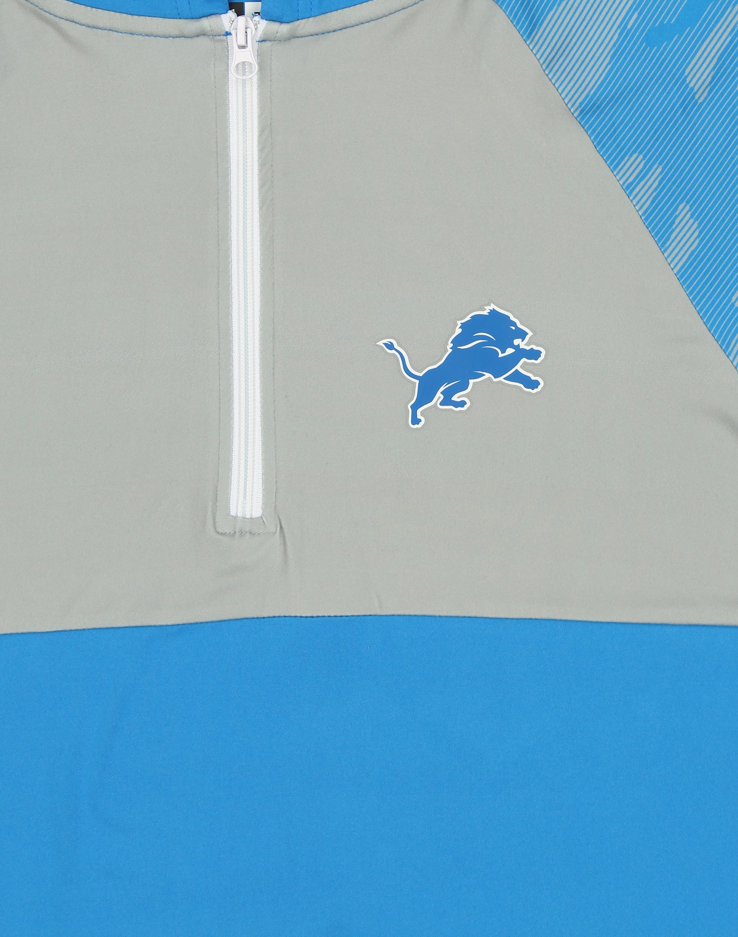 Zubaz NFL Men's Camo Line Sleeves Lightweight 1/4 Zip Color Block Hoodie, DETROIT LIONS