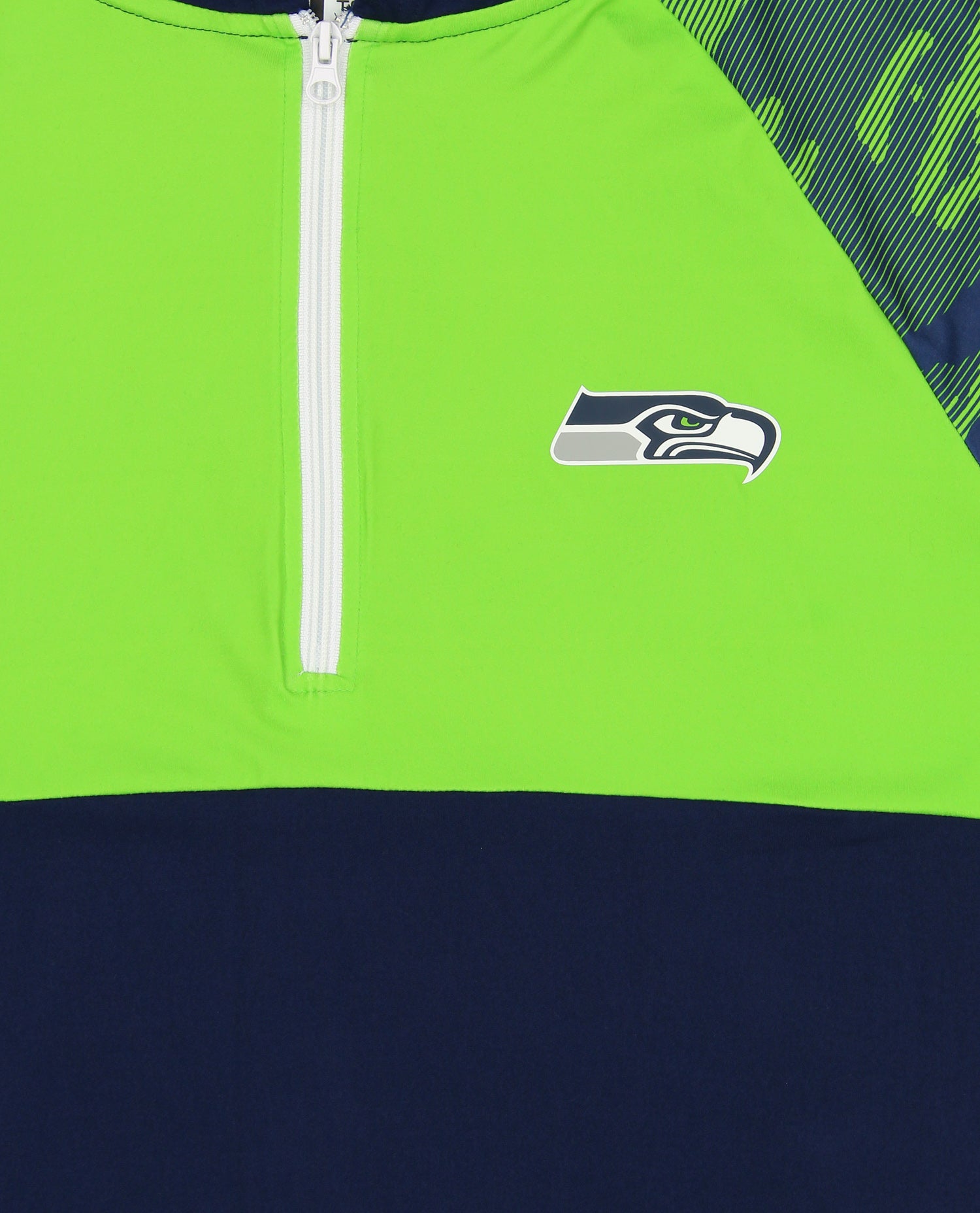 Zubaz NFL Men's Camo Line Sleeves Lightweight 1/4 Zip Color Block Hoodie, SEATTLE SEAHAWKS