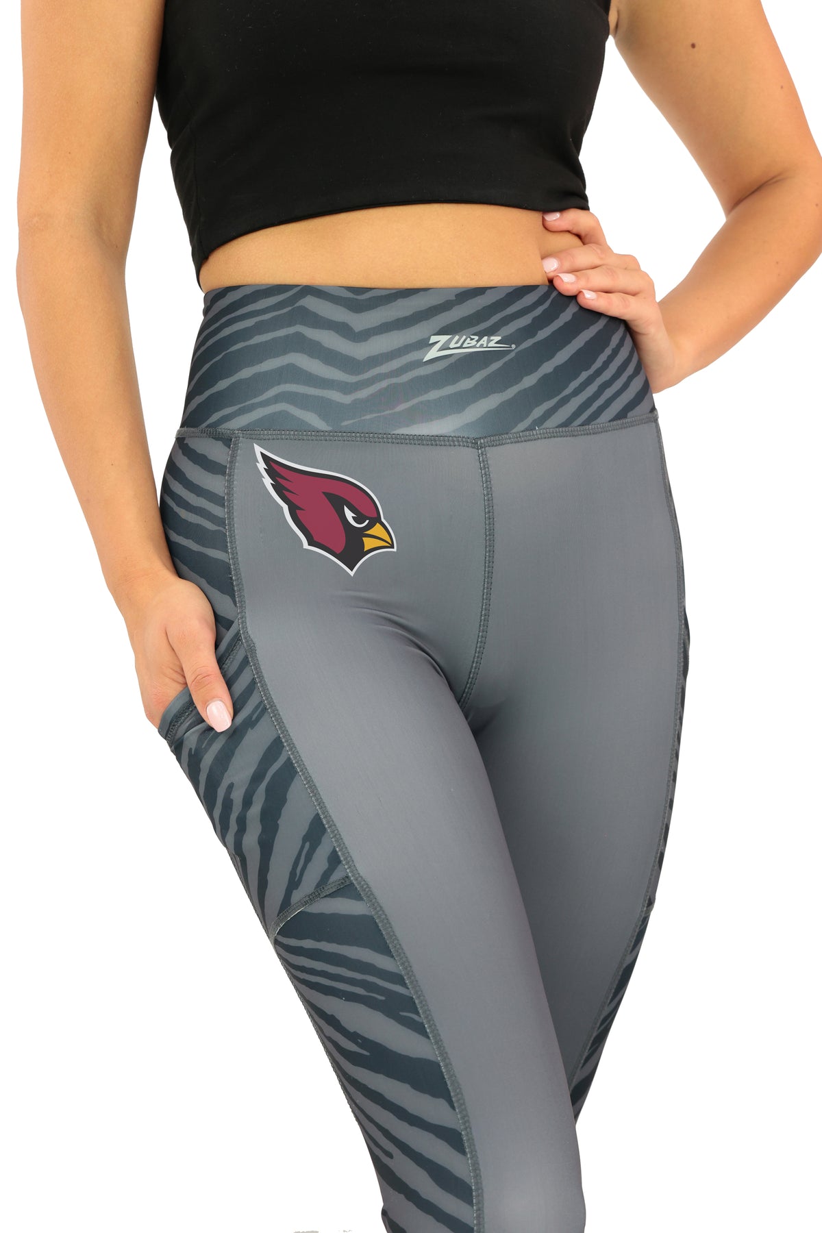 Zubaz NFL Women's Elevated Zebra Tonal Leggings, Arizona Cardinals - Official NFL Cardinals Zubaz Apparel (12 of 14)