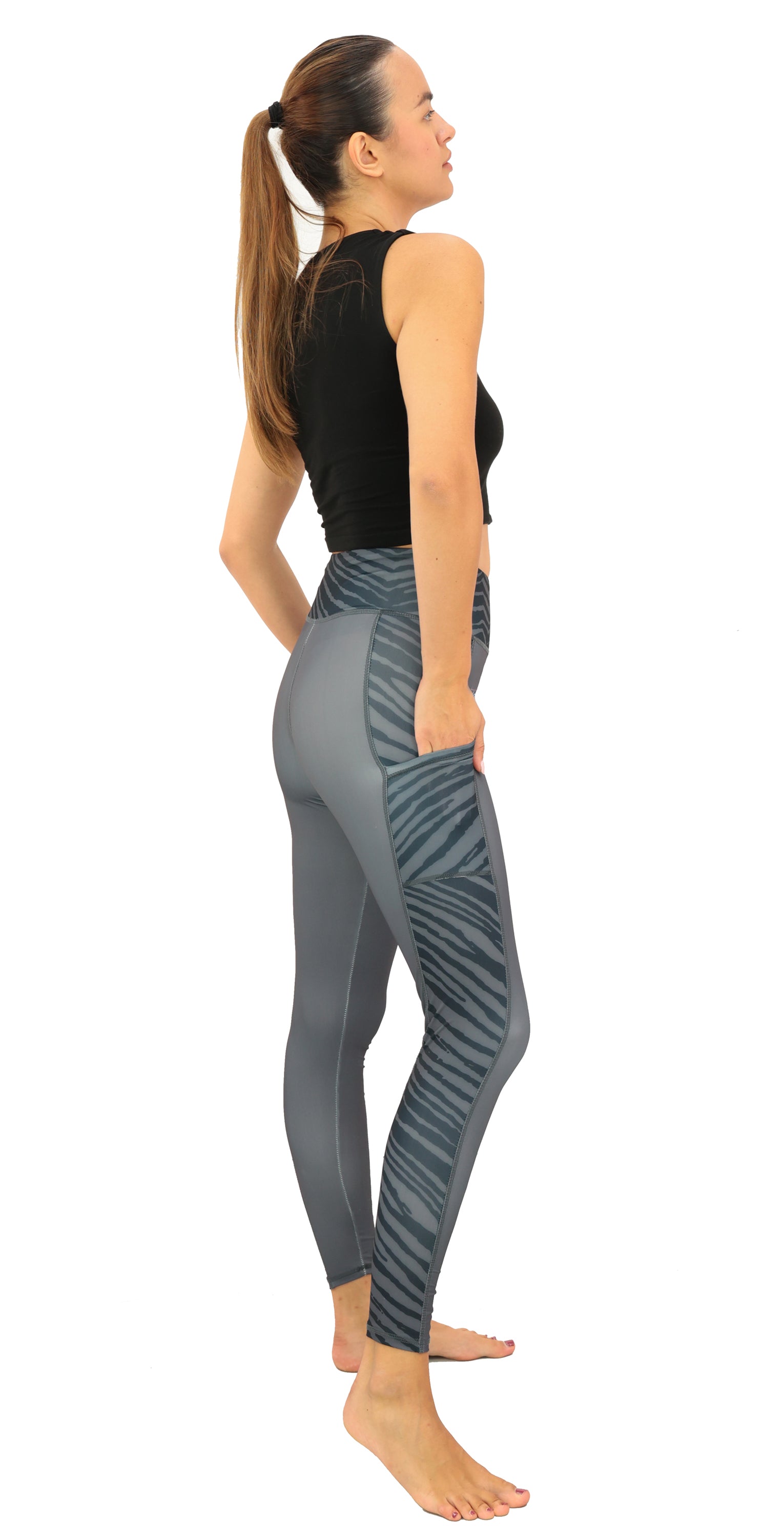 Zubaz NFL Women's Elevated Zebra Tonal Leggings, Detroit Lions