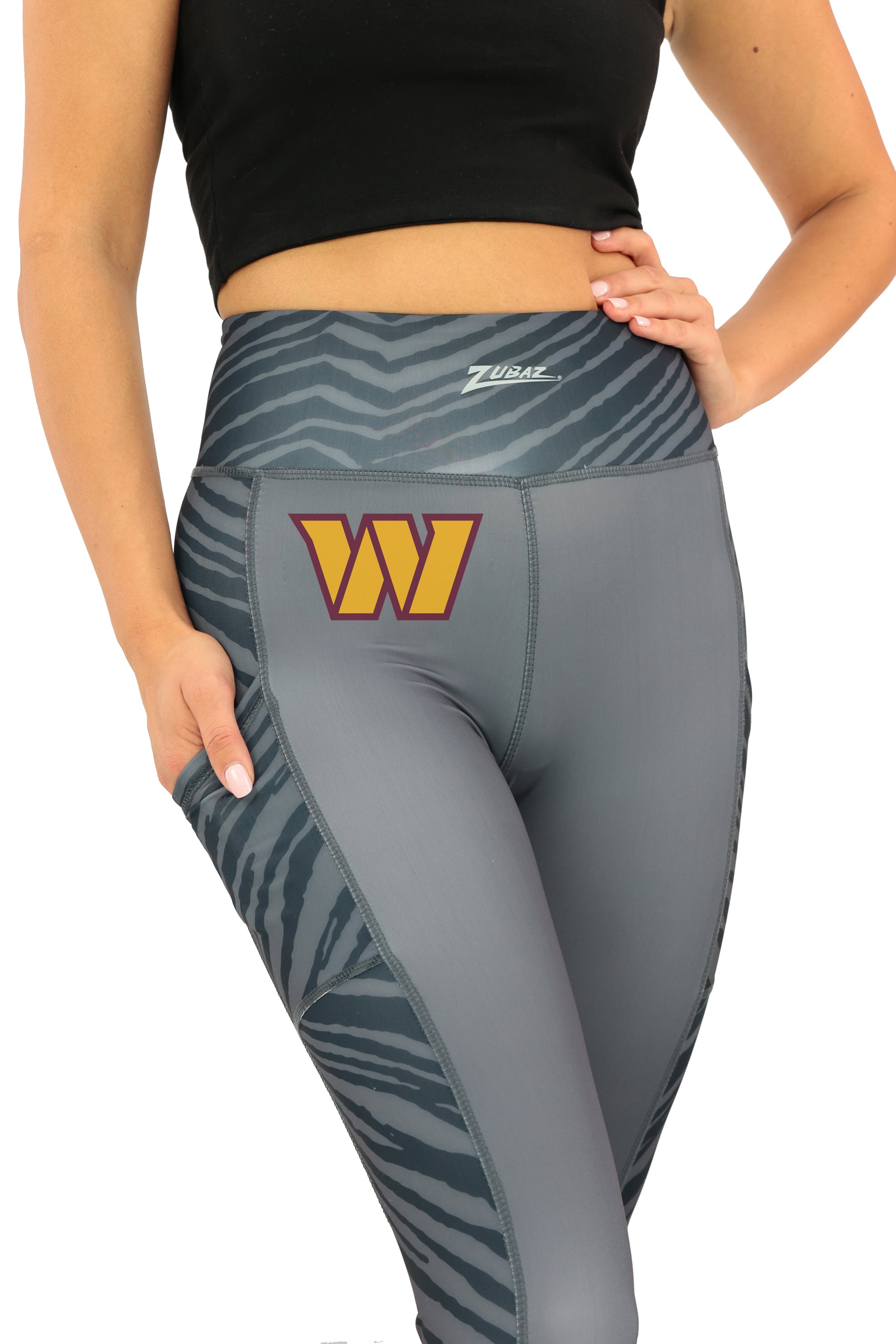 Zubaz NFL Women's Elevated Zebra Tonal Leggings, Washington Commanders - Official NFL Commanders Zubaz Apparel (19 of 56)