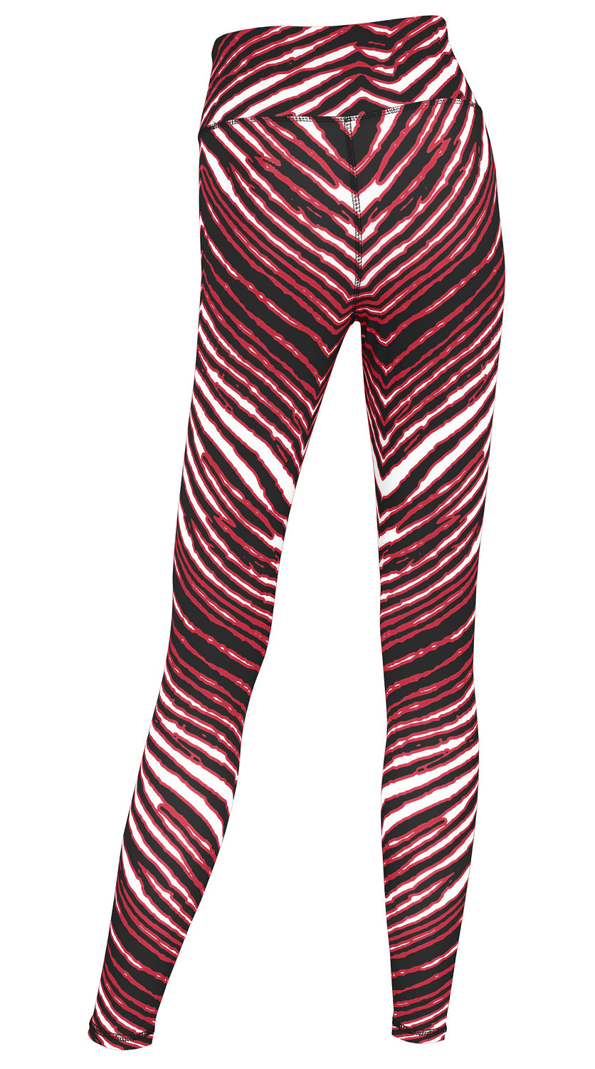 Zubaz NFL Women's 2 Pack Zebra 2 Color And Marble Leggings with Pimary Logo, Atlanta Falcons