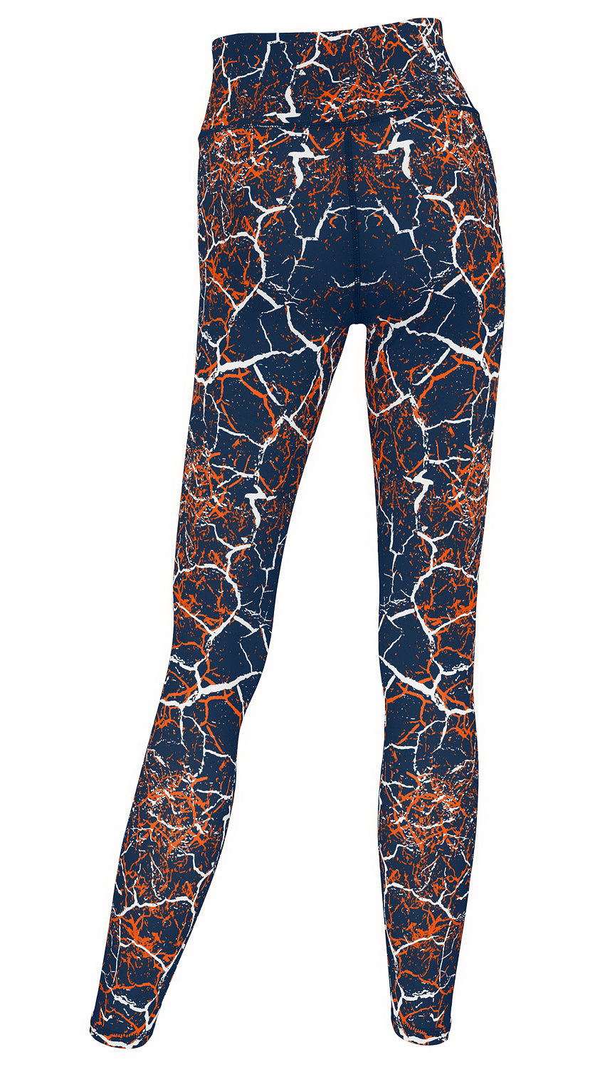 Zubaz NFL Women's 2 Pack Zebra 2 Color And Marble Leggings with Pimary Logo, Denver Broncos