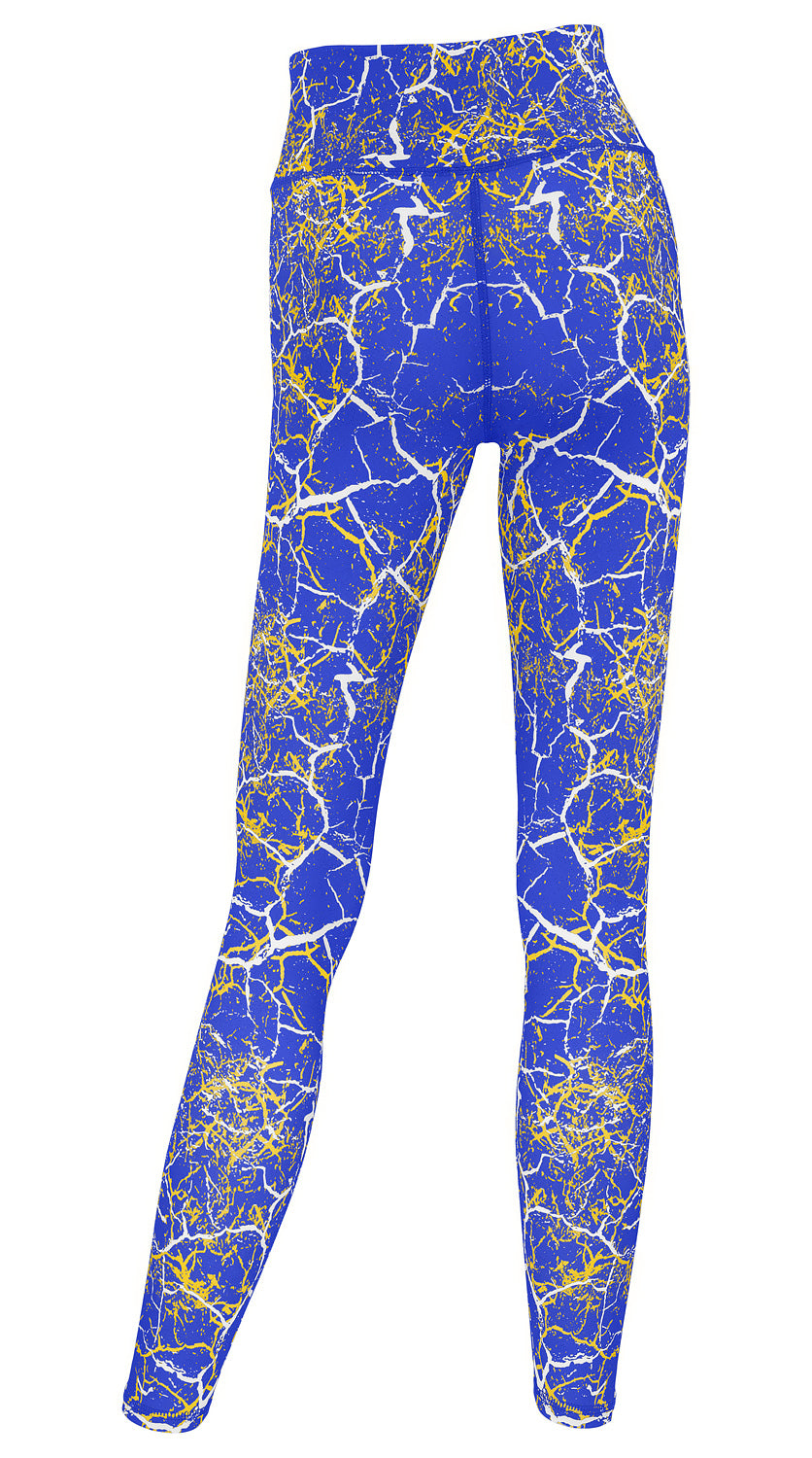 Zubaz NFL Women's 2 Pack Zebra 2 Color And Marble Leggings with Pimary Logo, Los Angeles Rams - Official NFL Rams Zubaz Appar